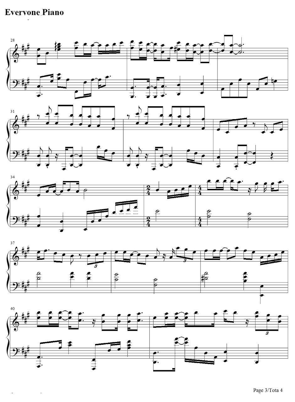 有一种勇气叫放弃钢琴谱-丁当-风中奇缘片尾曲3