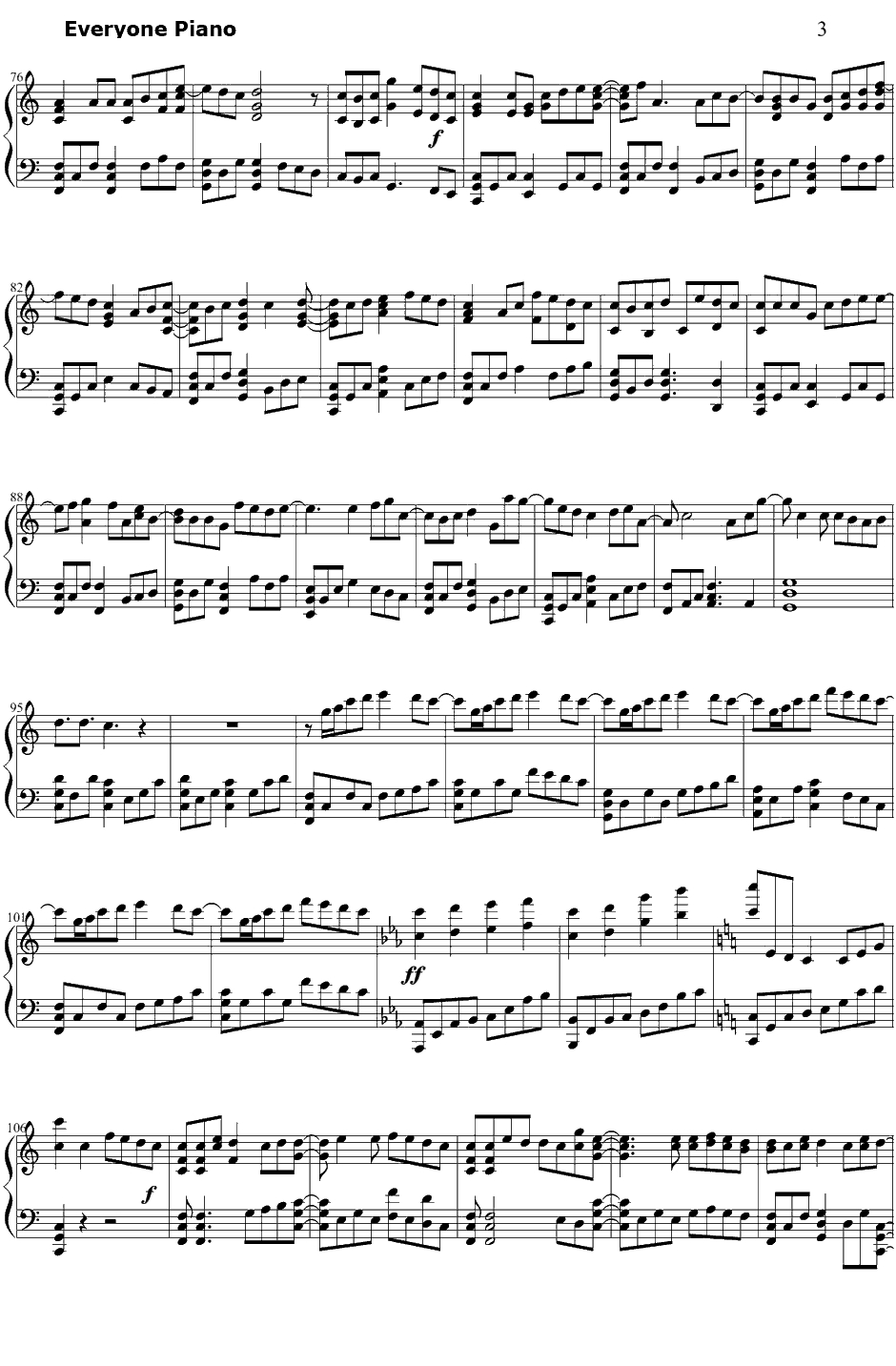 仆たちの歌钢琴谱-佐香智久-绝园的暴风雨ED23