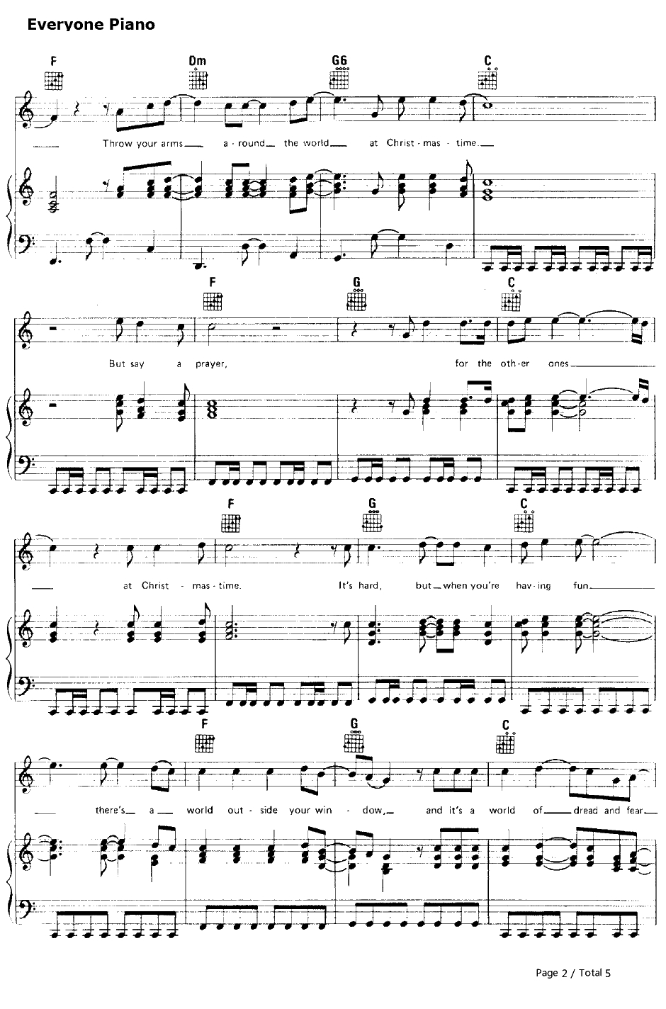 Do They Know It's Christmas钢琴谱-BandAid2