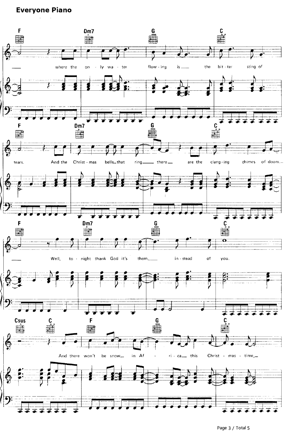 Do They Know It's Christmas钢琴谱-BandAid3