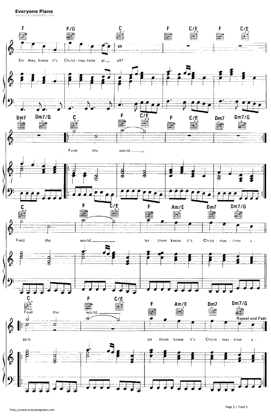 Do They Know It's Christmas钢琴谱-BandAid5