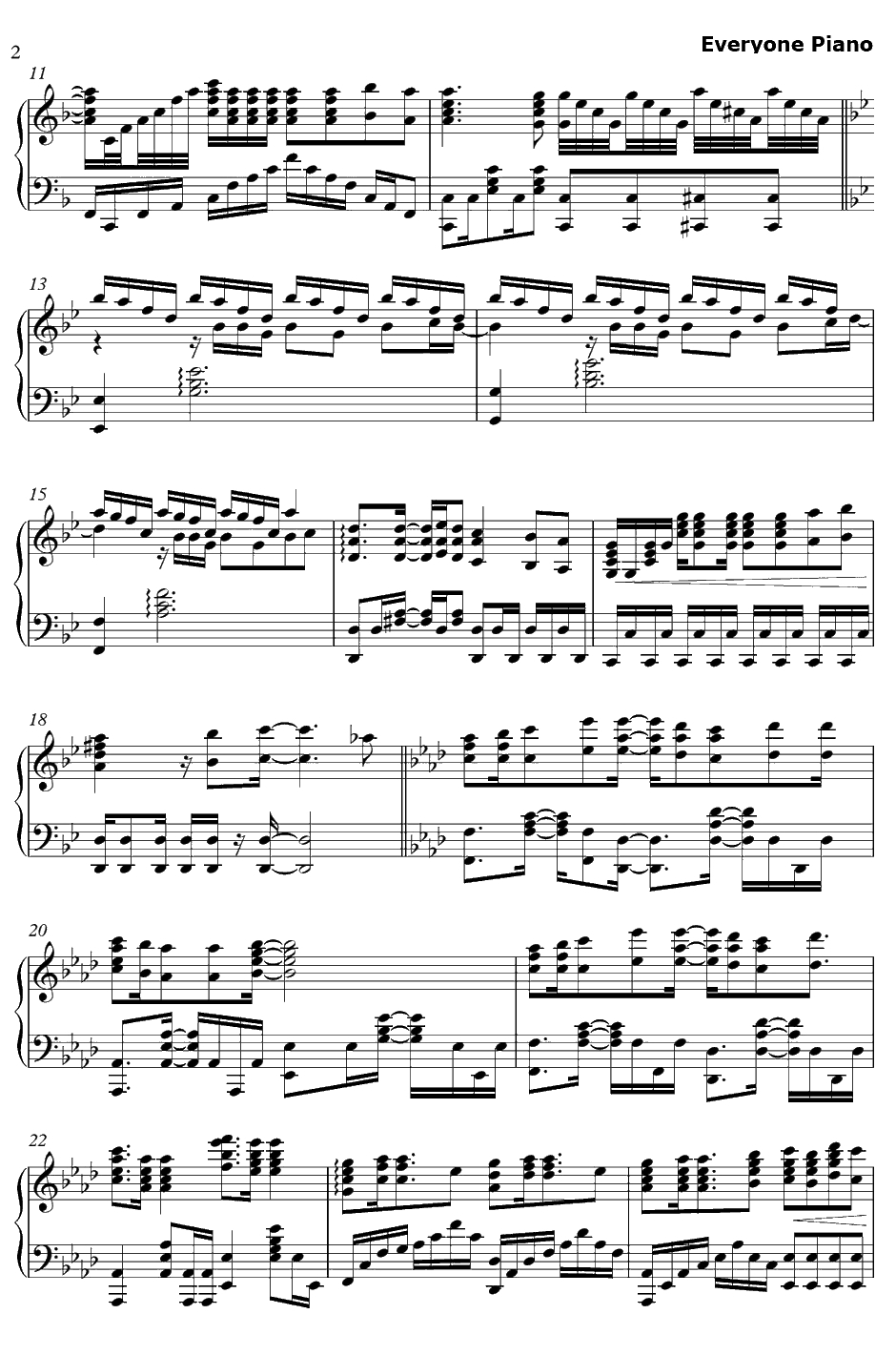 Ideal White钢琴谱-绫野真白-FatestaynightUnlimitedBladeWorksOP2