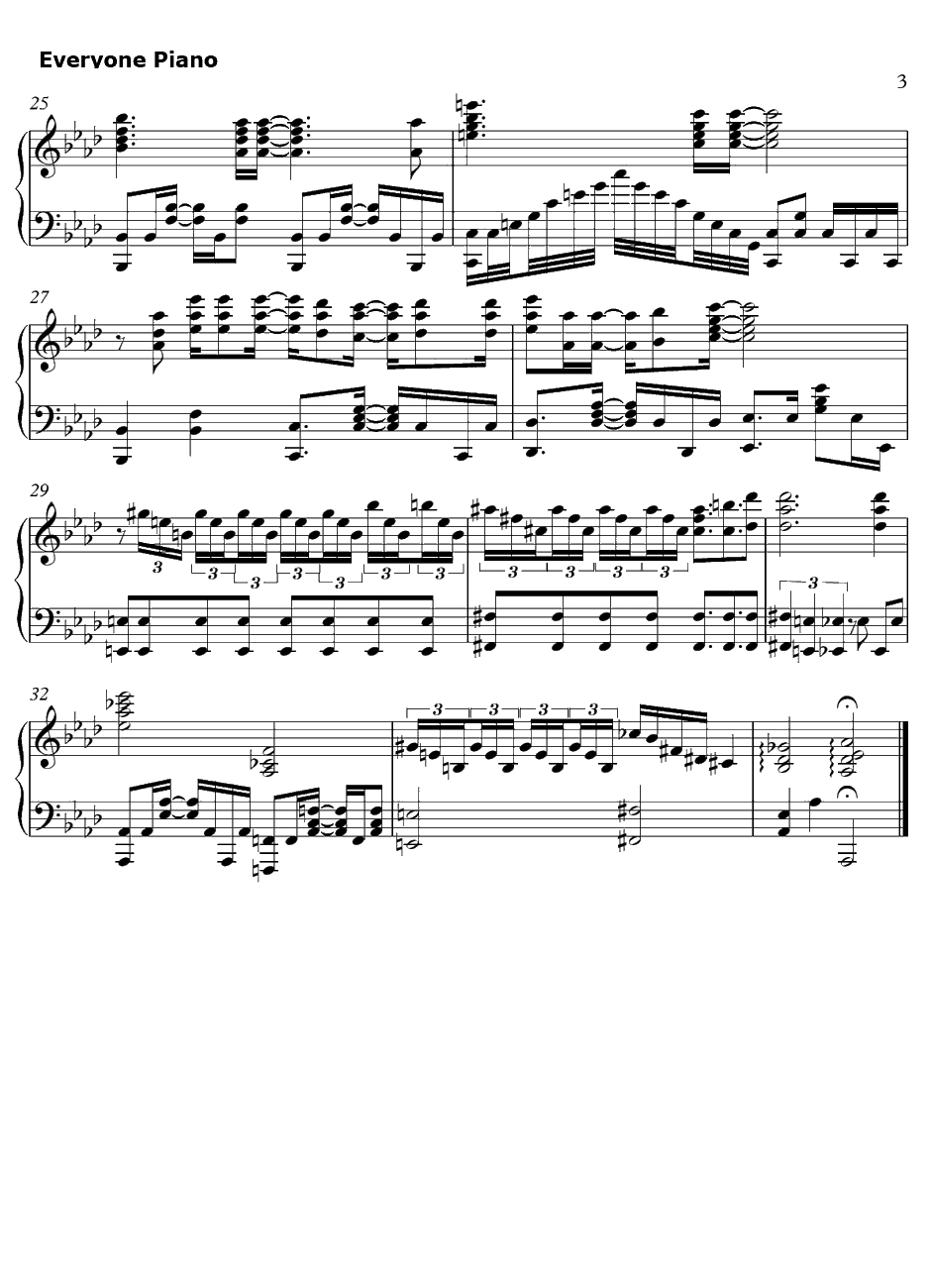 Ideal White钢琴谱-绫野真白-FatestaynightUnlimitedBladeWorksOP3