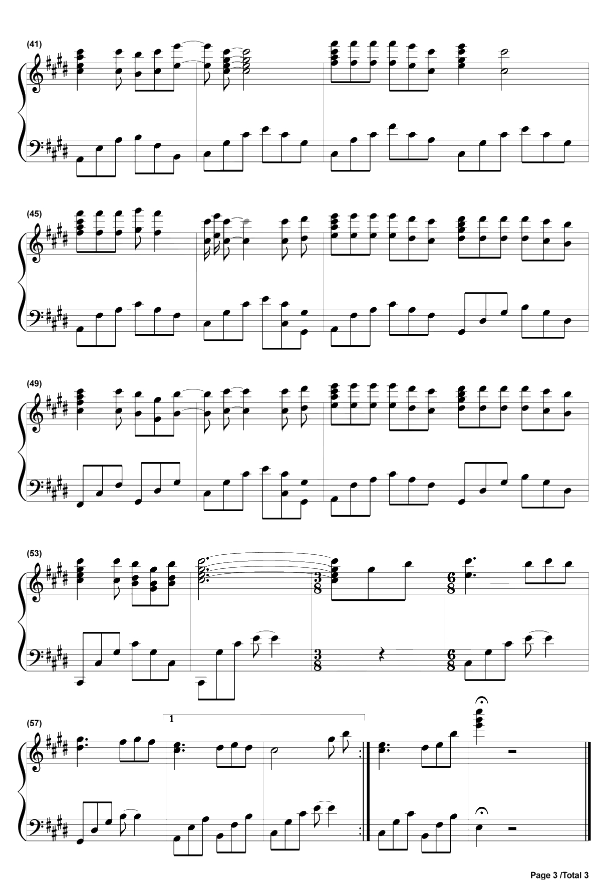 单身情歌钢琴谱--林志炫3