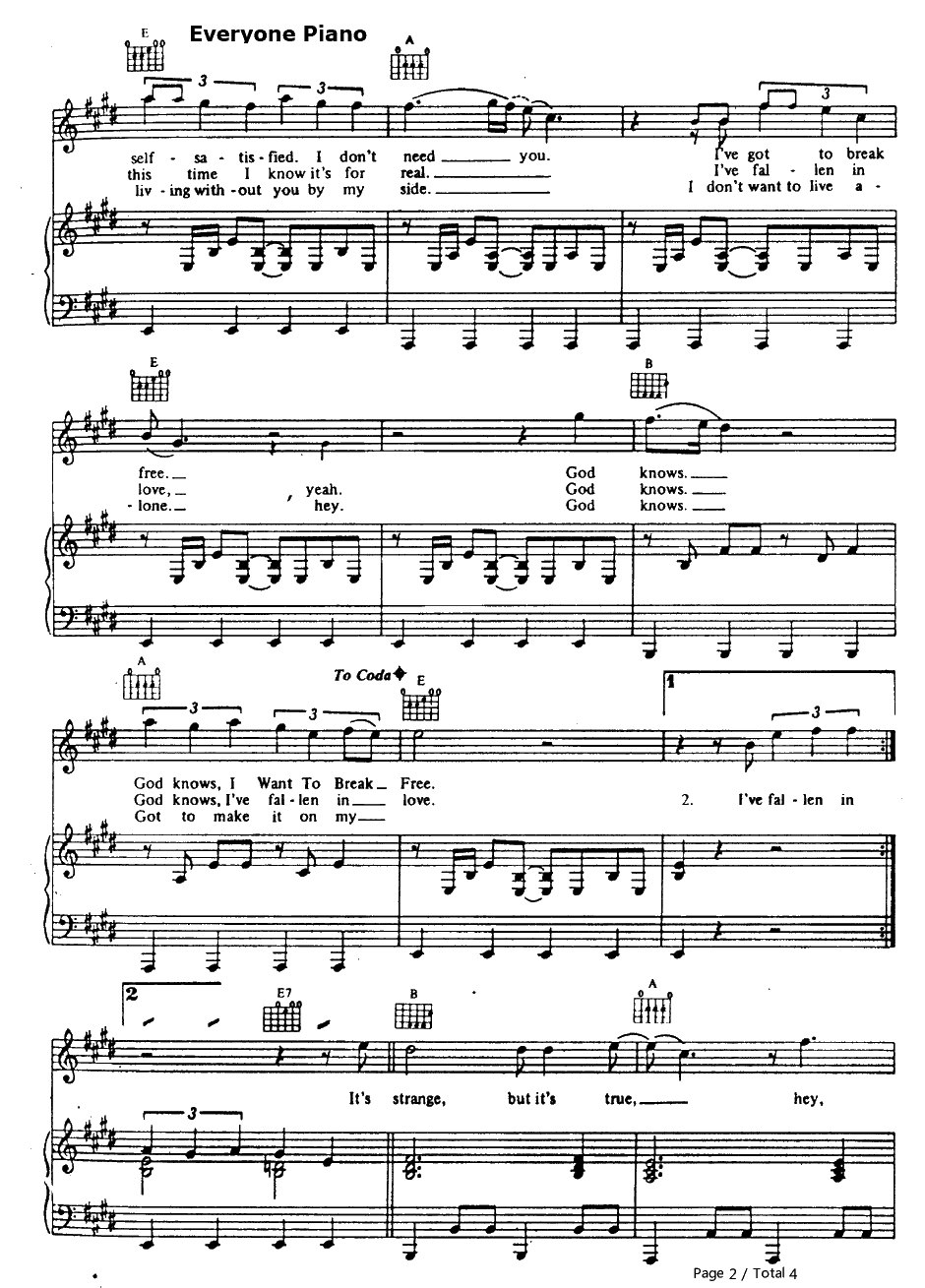 I Want to Break Free钢琴谱-Queen2