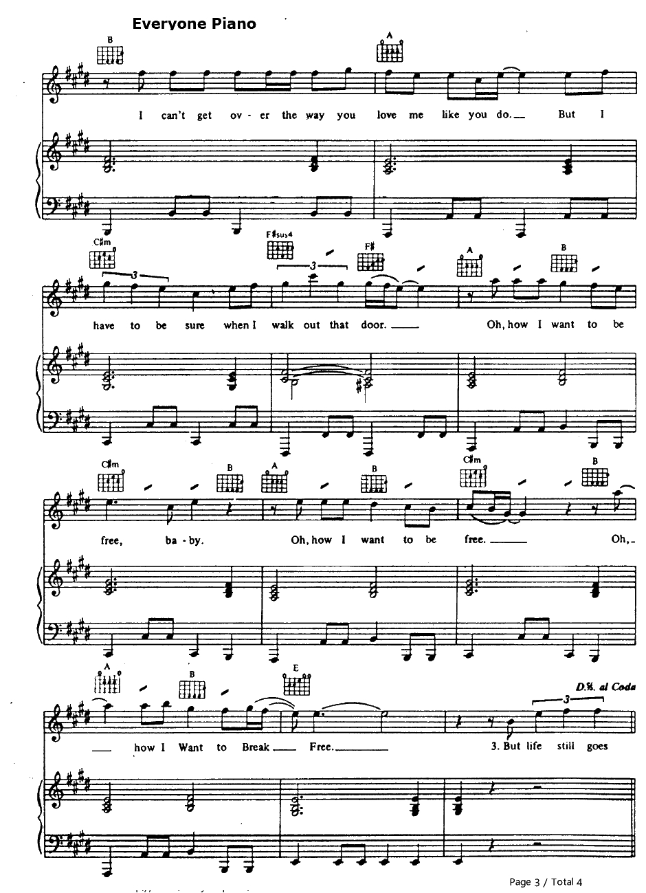 I Want to Break Free钢琴谱-Queen3