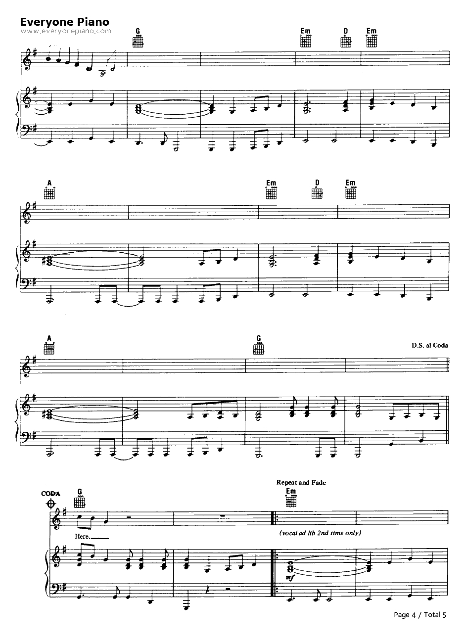 Wish You Were Here钢琴谱-PinkFloyd4