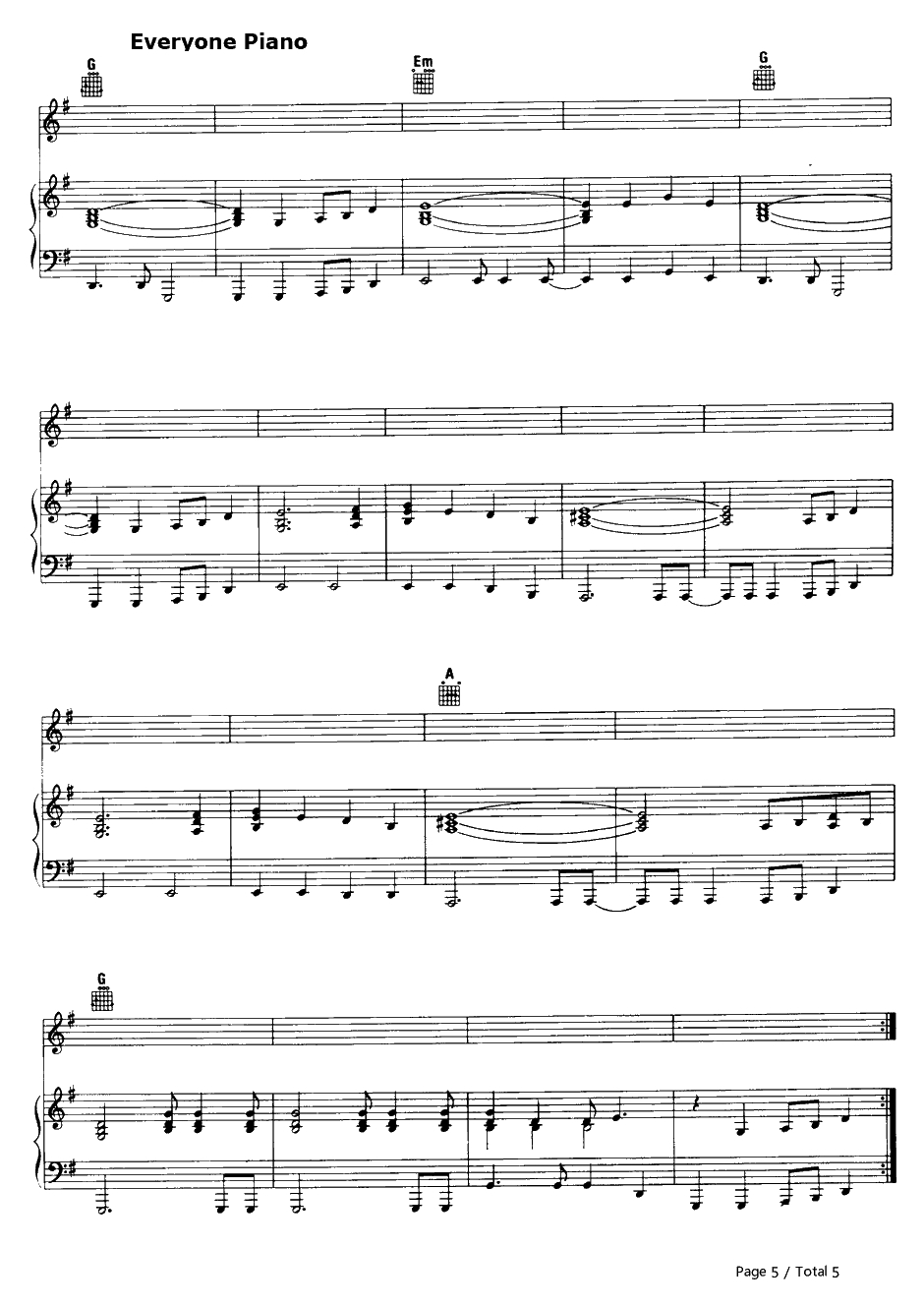 Wish You Were Here钢琴谱-PinkFloyd5