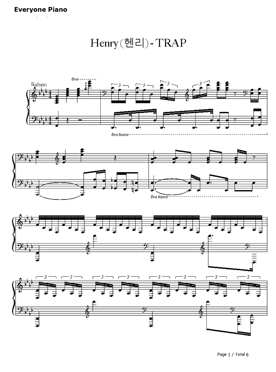 Trap钢琴谱-刘宪华-Junior-M成员刘宪华1