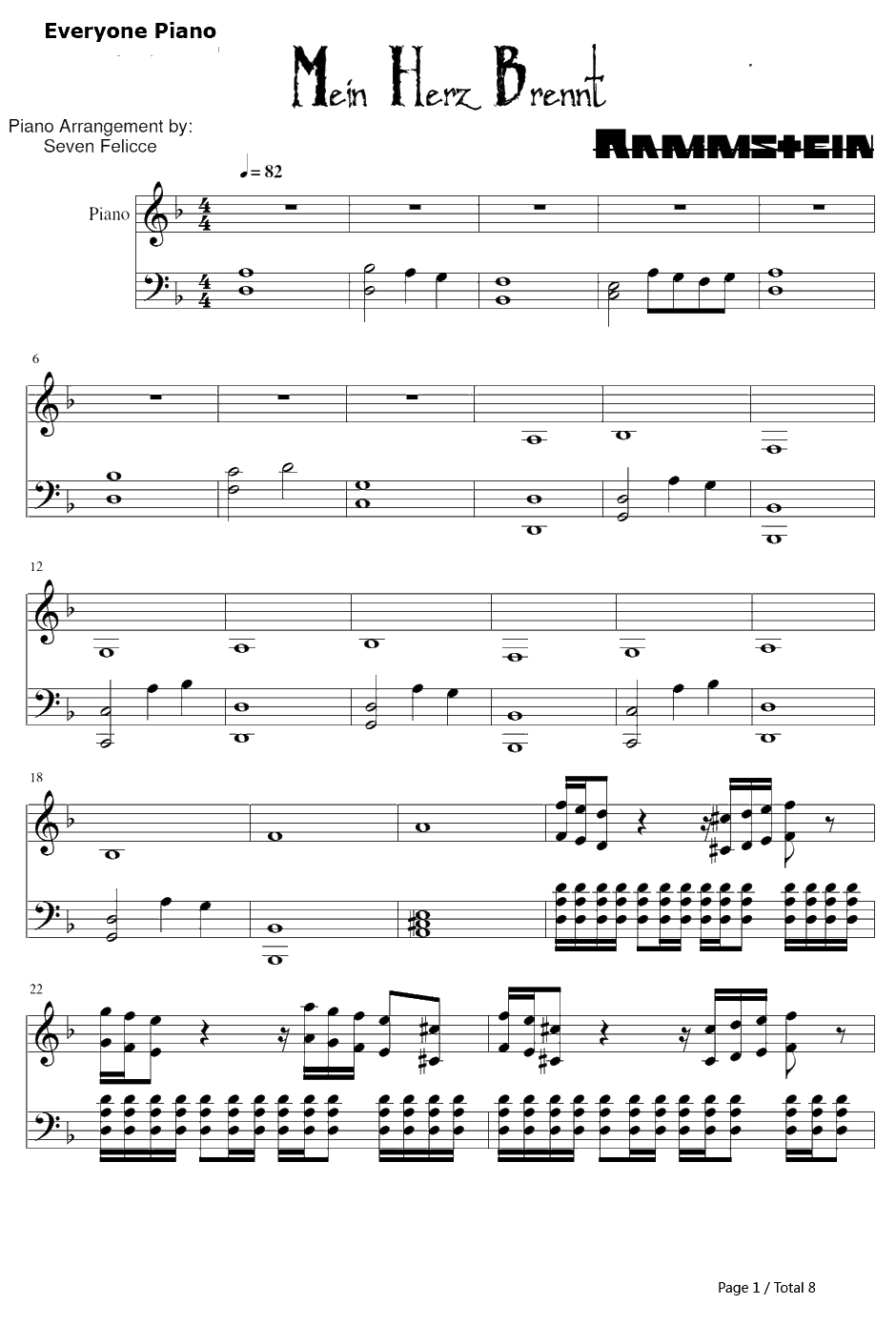 Mein Herz Brennt钢琴谱-Rammstein1