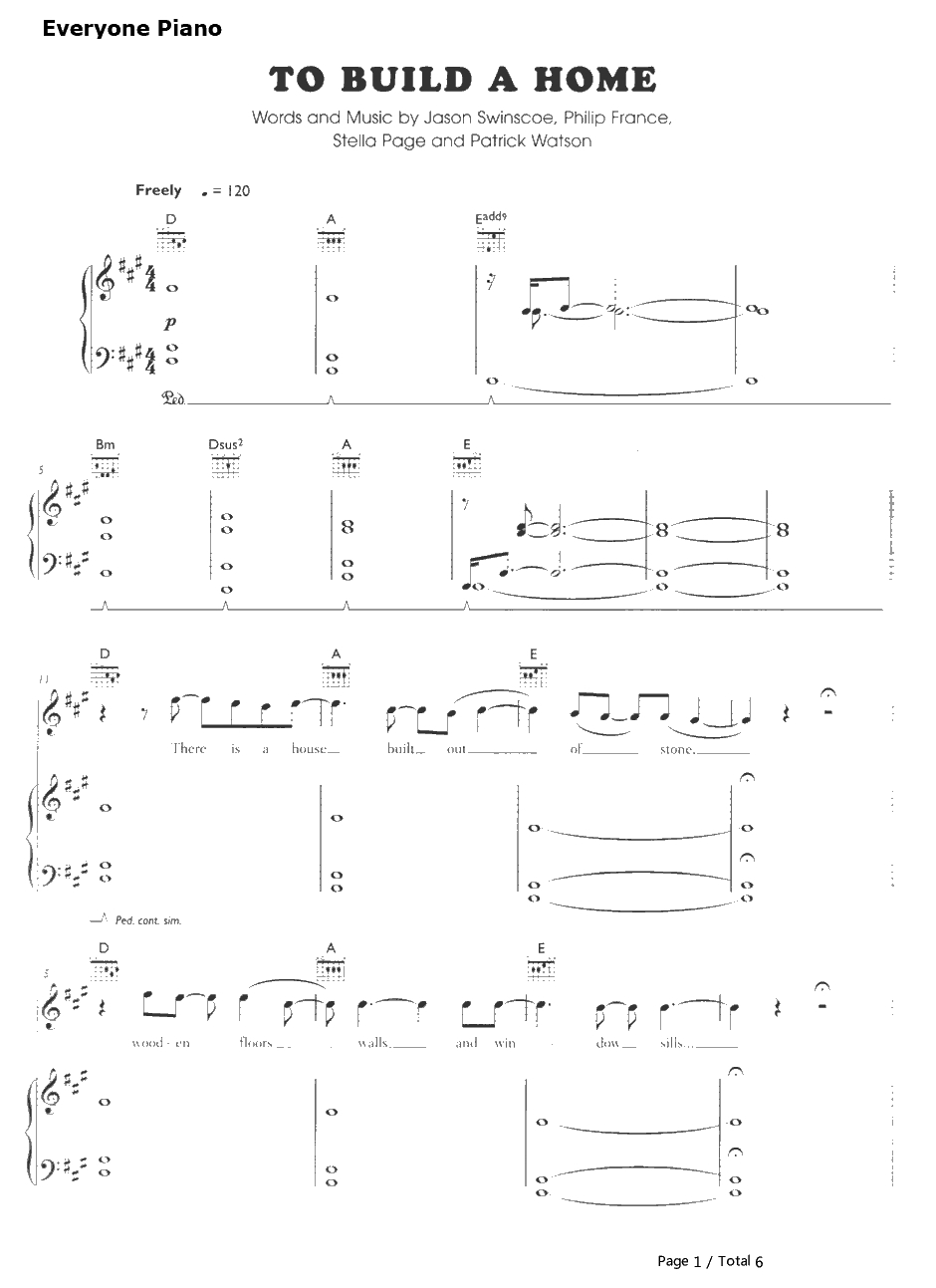 To Build a Home钢琴谱-TheCinematicOrchestra1
