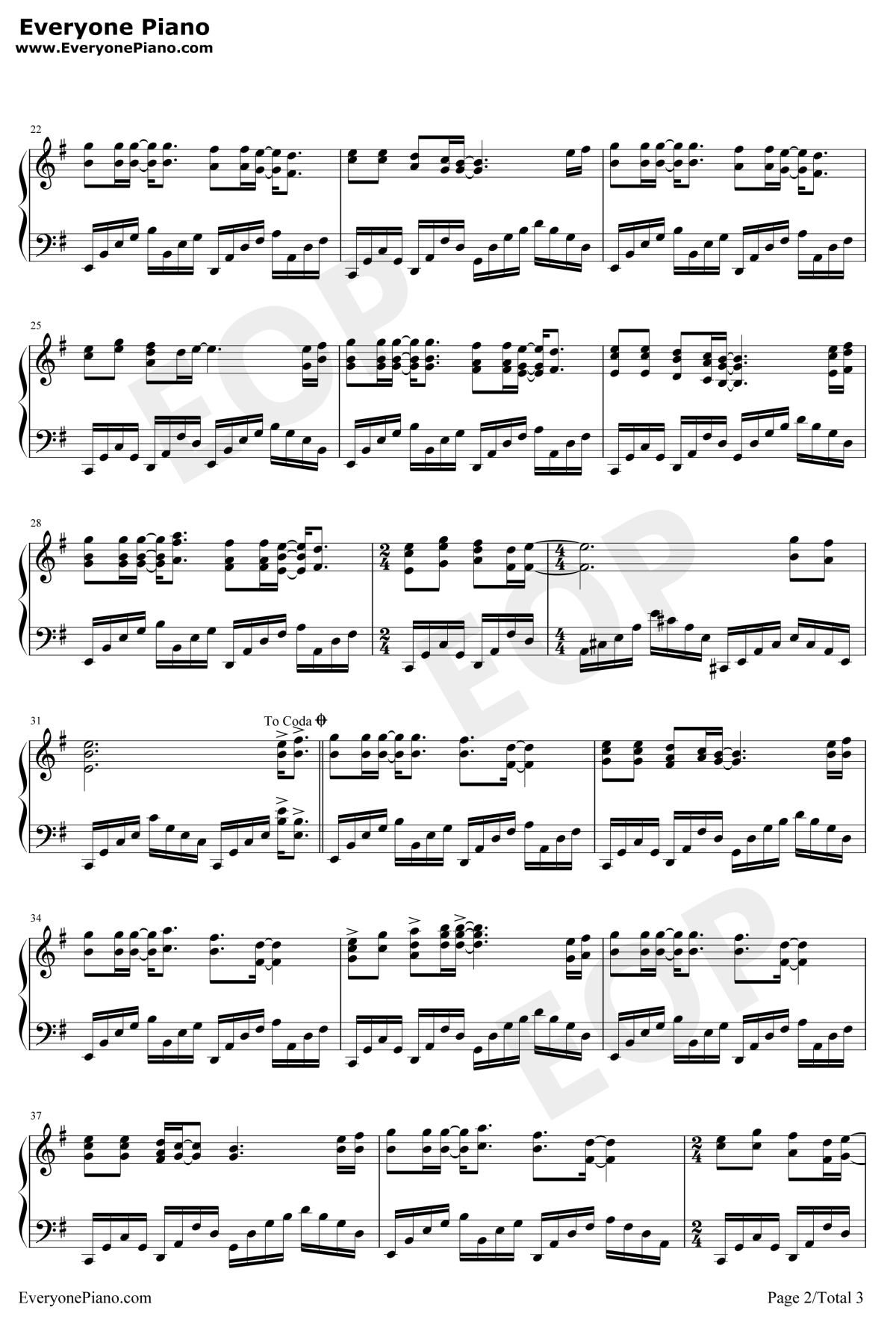 秋天不回来钢琴谱--王强2