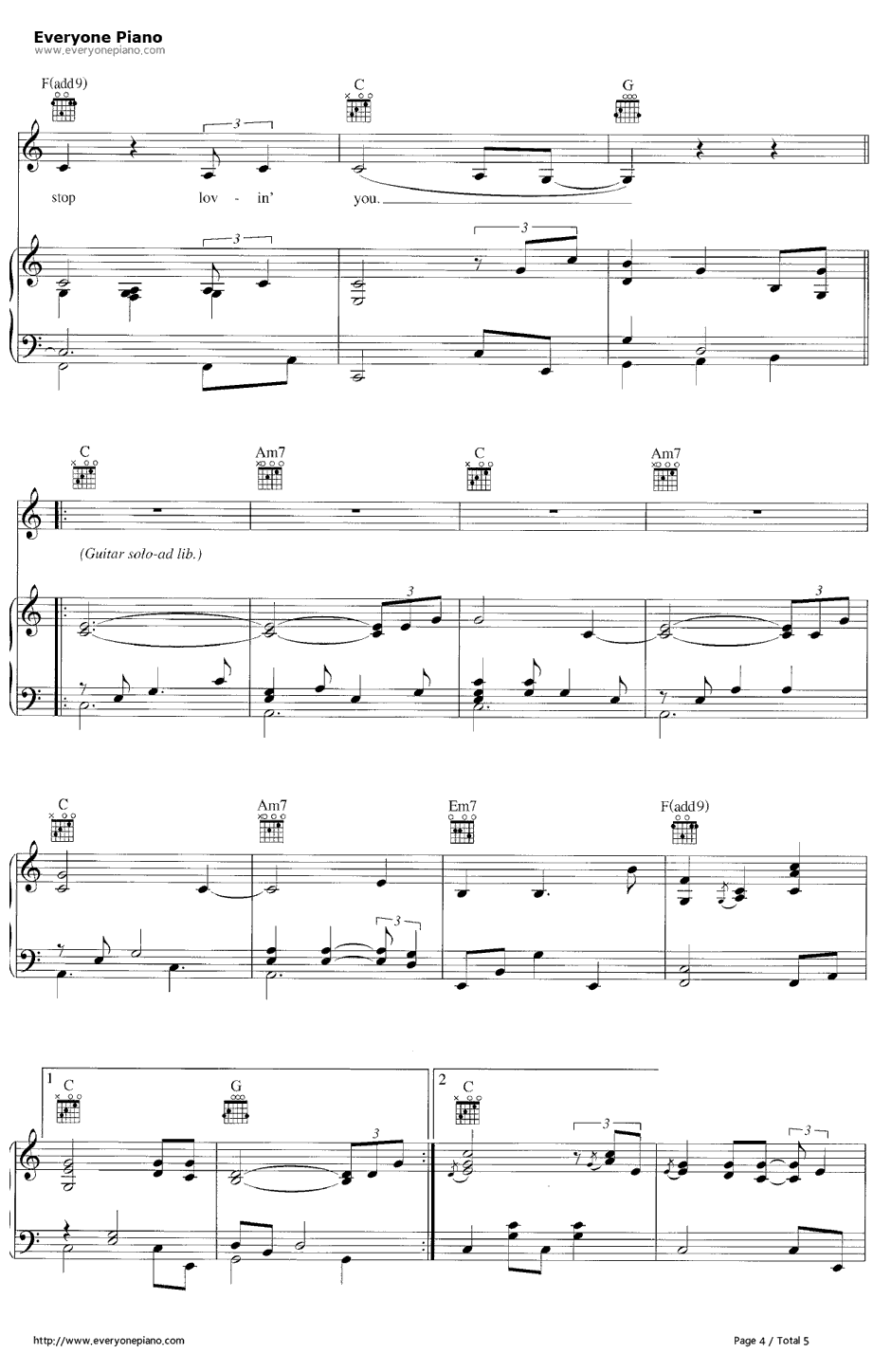 Come Away with Me钢琴谱-NorahJones4