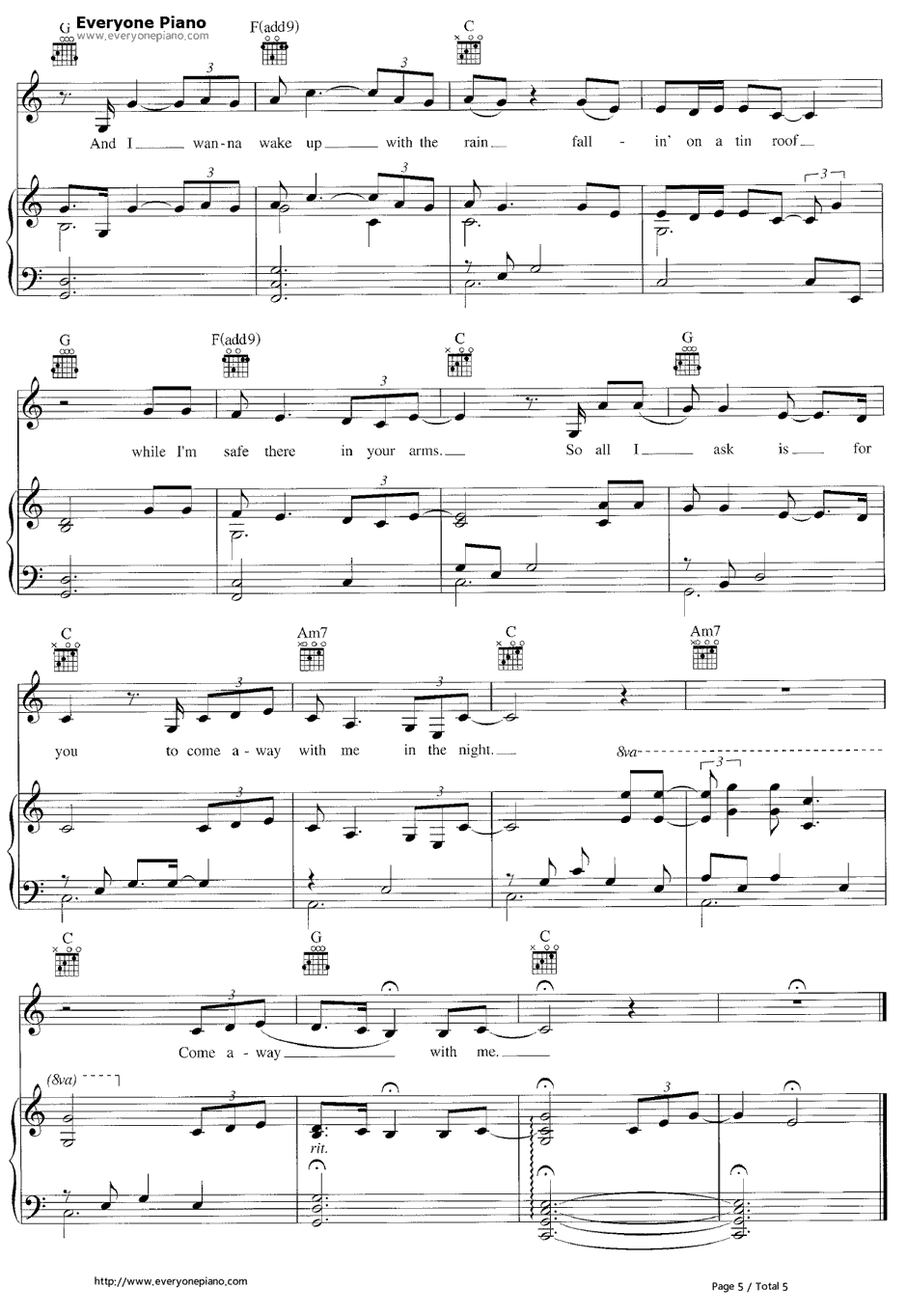 Come Away with Me钢琴谱-NorahJones5