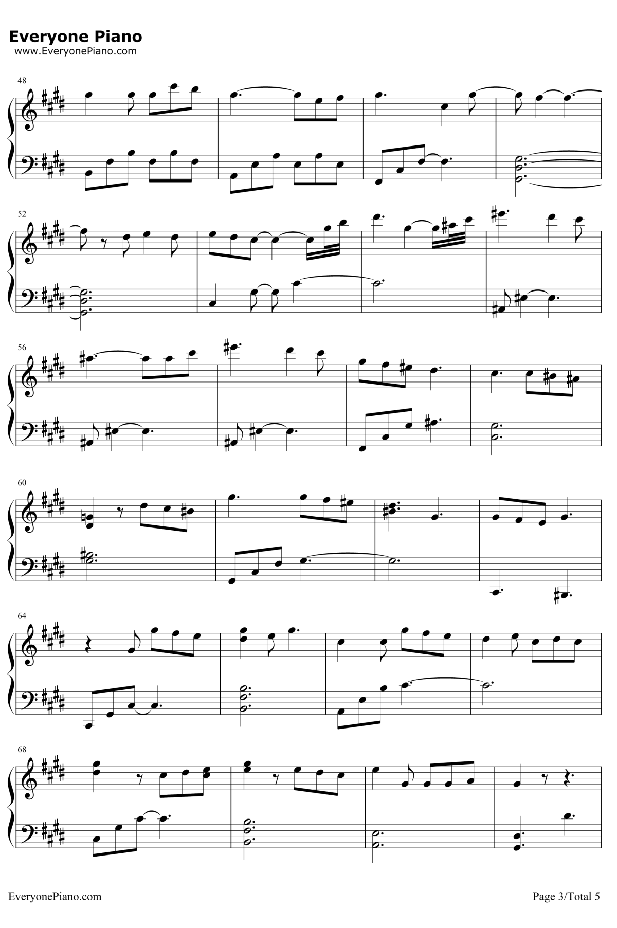 水形物语钢琴谱-周深3