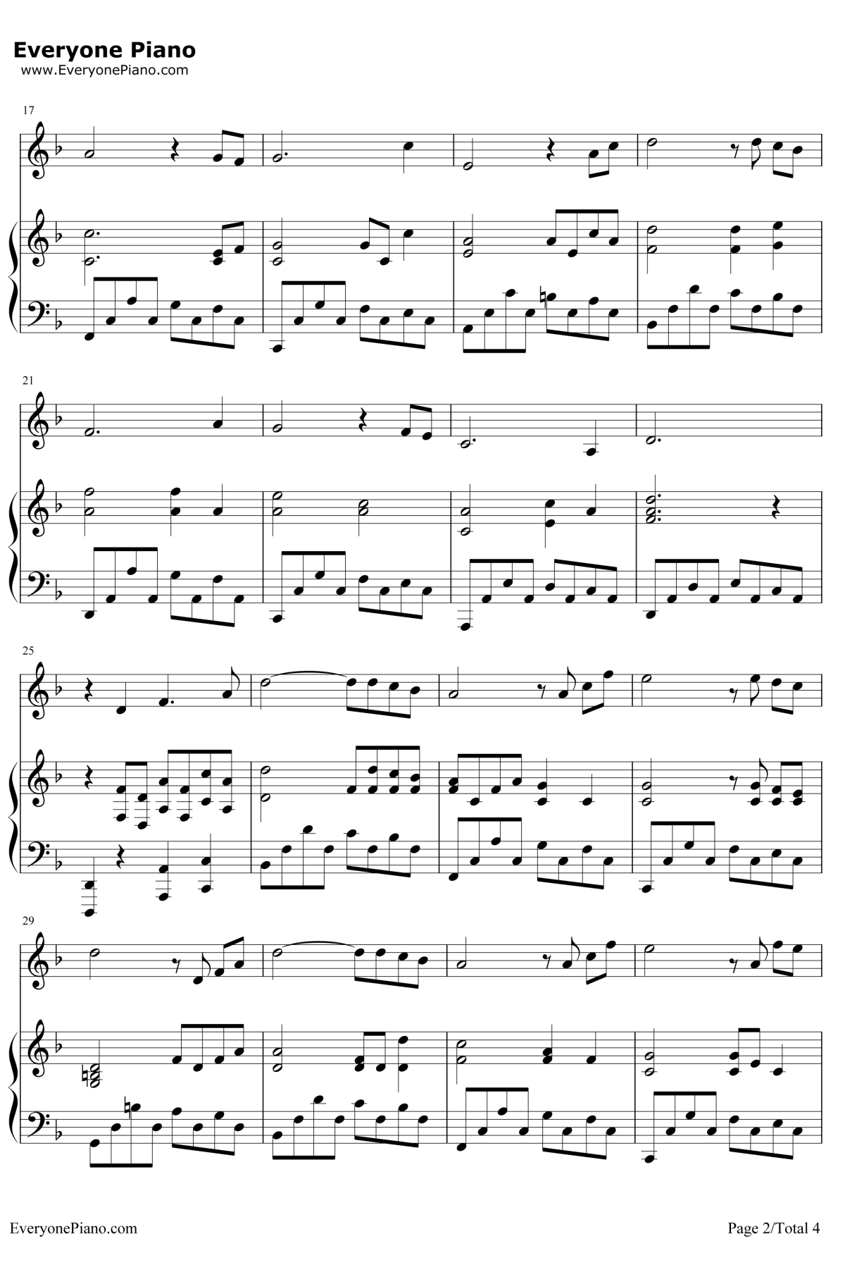 风起时钢琴谱-胡歌2