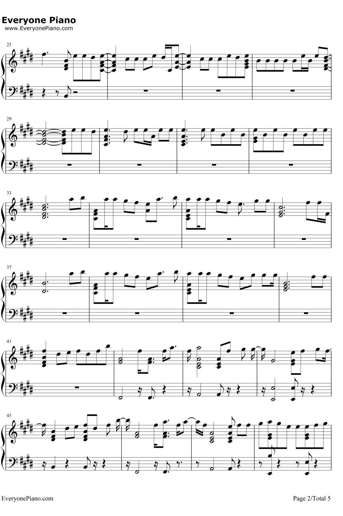 Amor Amor Amor钢琴谱-Jennifer Lopez2