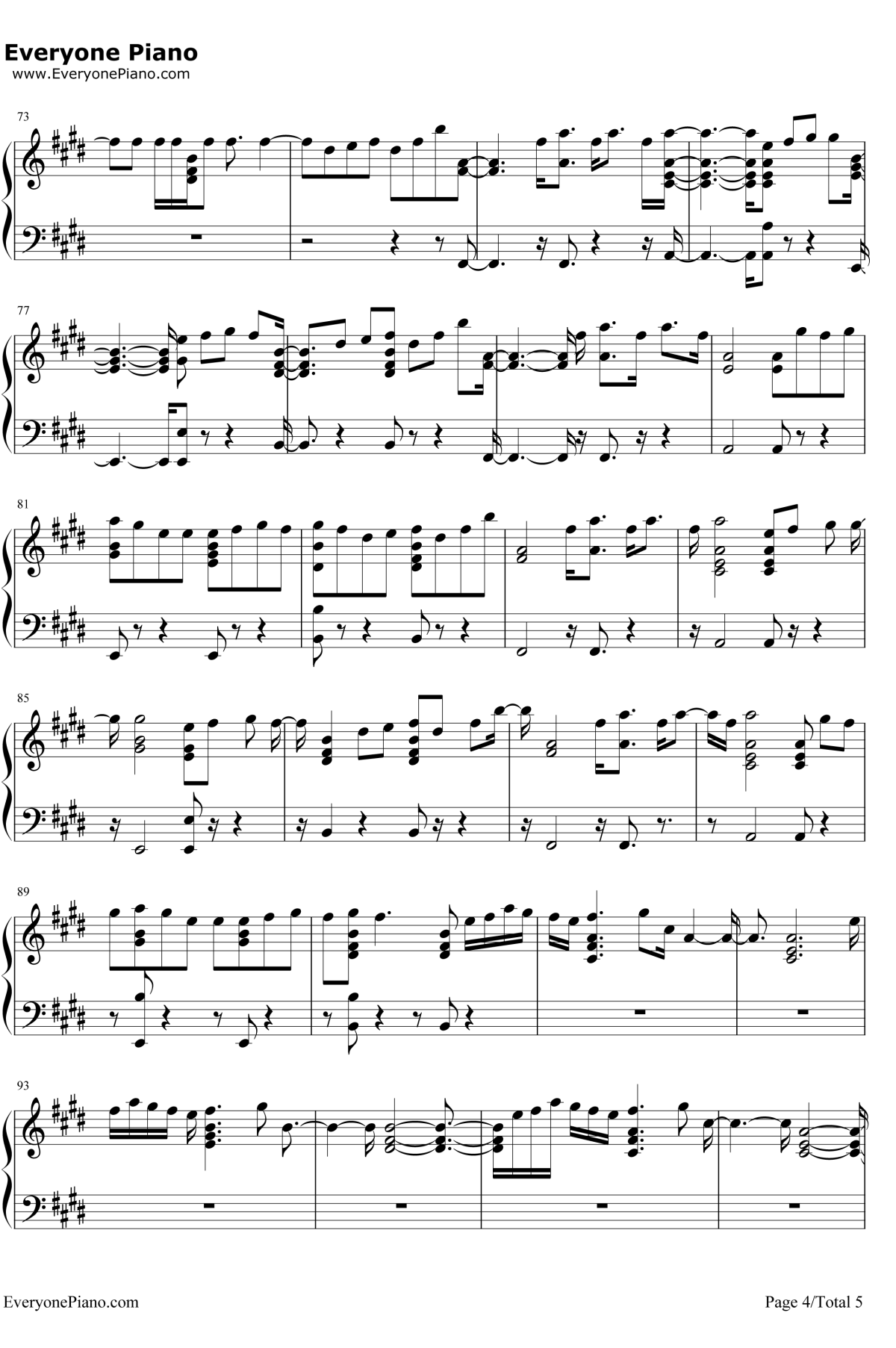 Amor Amor Amor钢琴谱-Jennifer Lopez4