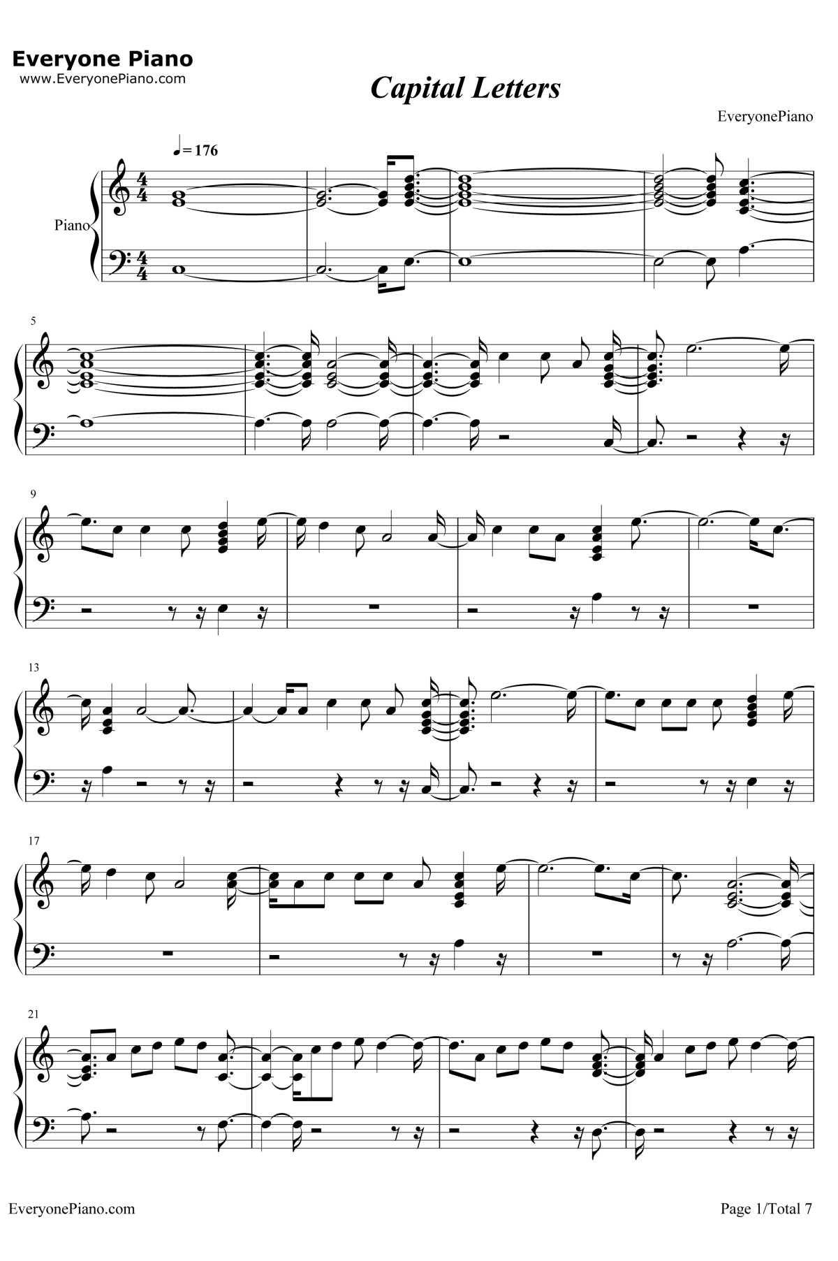 Capital Letters钢琴谱-Hailee Steinfeld1