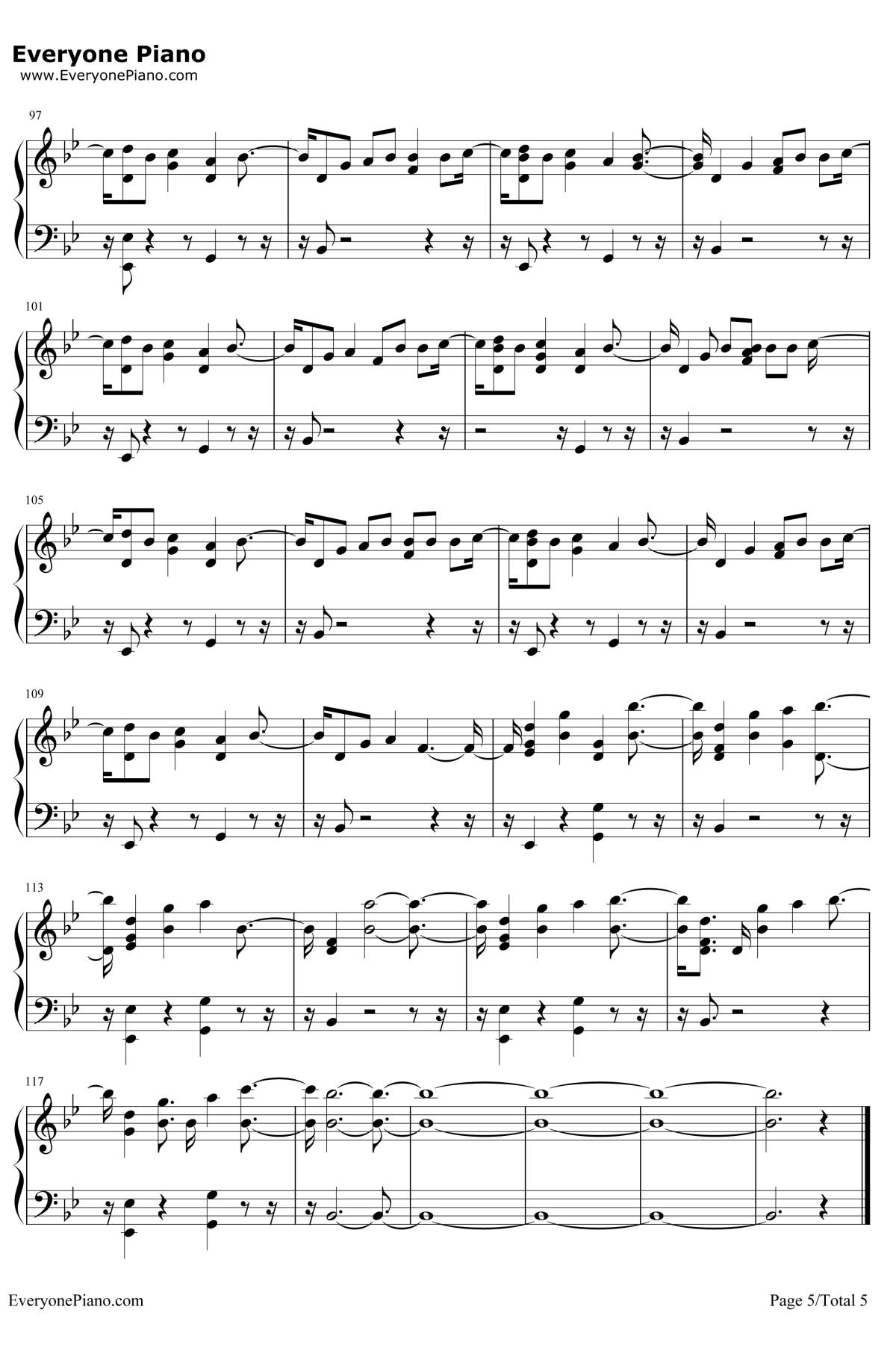 No Drama钢琴谱-Tinashe5