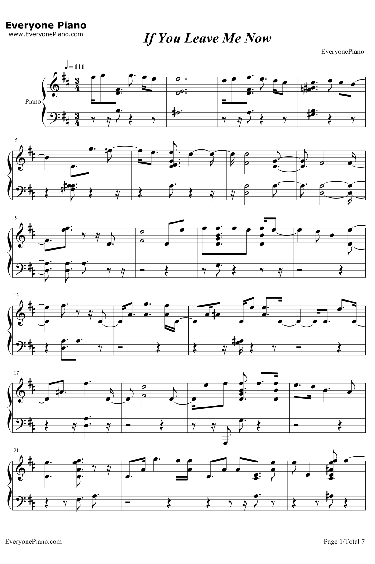 If You Leave Me Now钢琴谱-Charlie Puth1