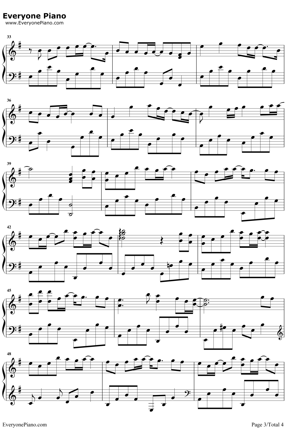 多想留在你身边钢琴谱-刘增瞳3