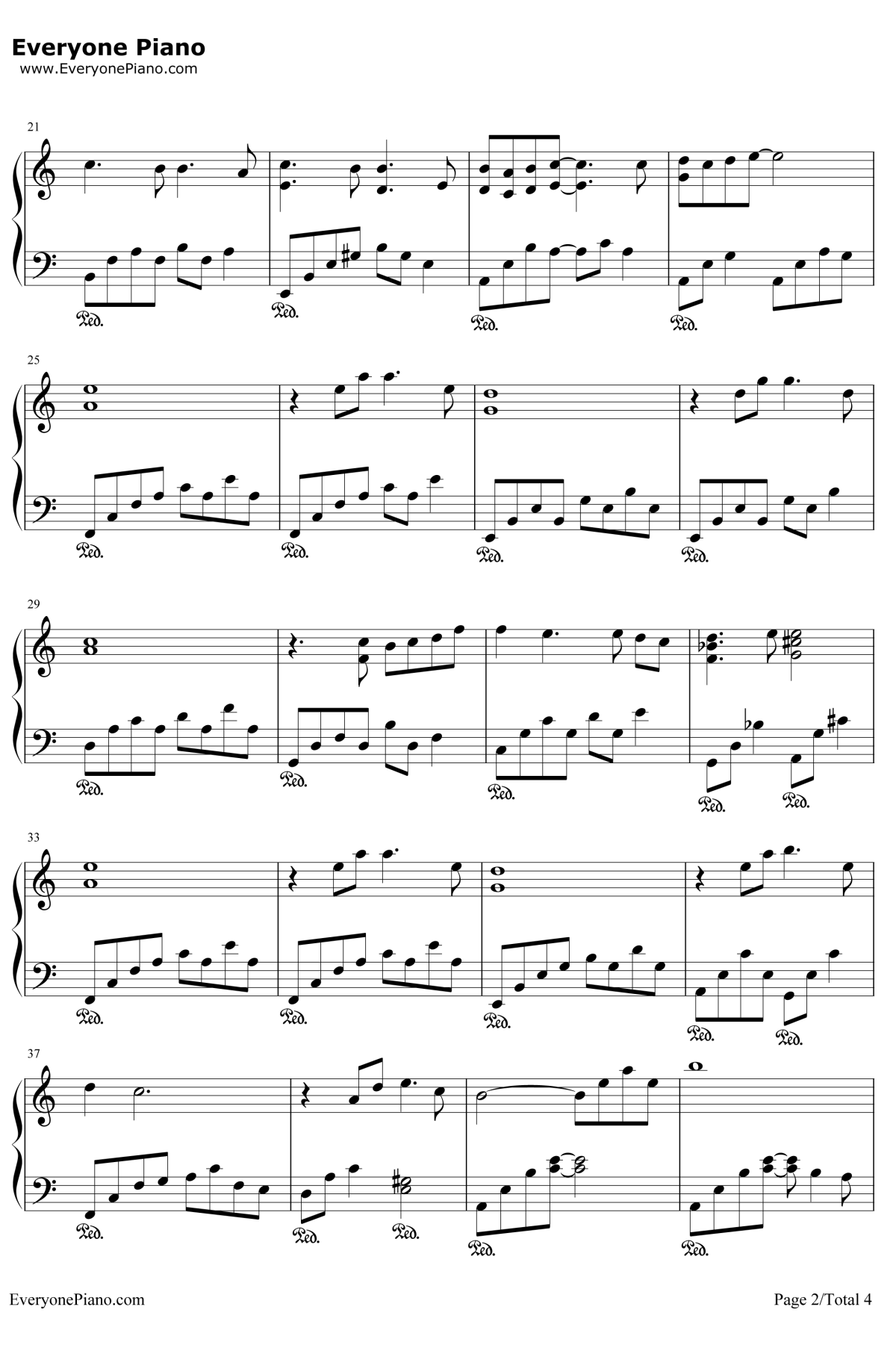 李香兰钢琴谱-张学友2