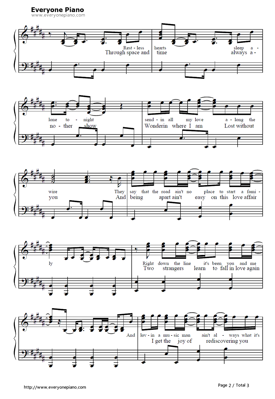 Faithfully钢琴谱-Journey　　2