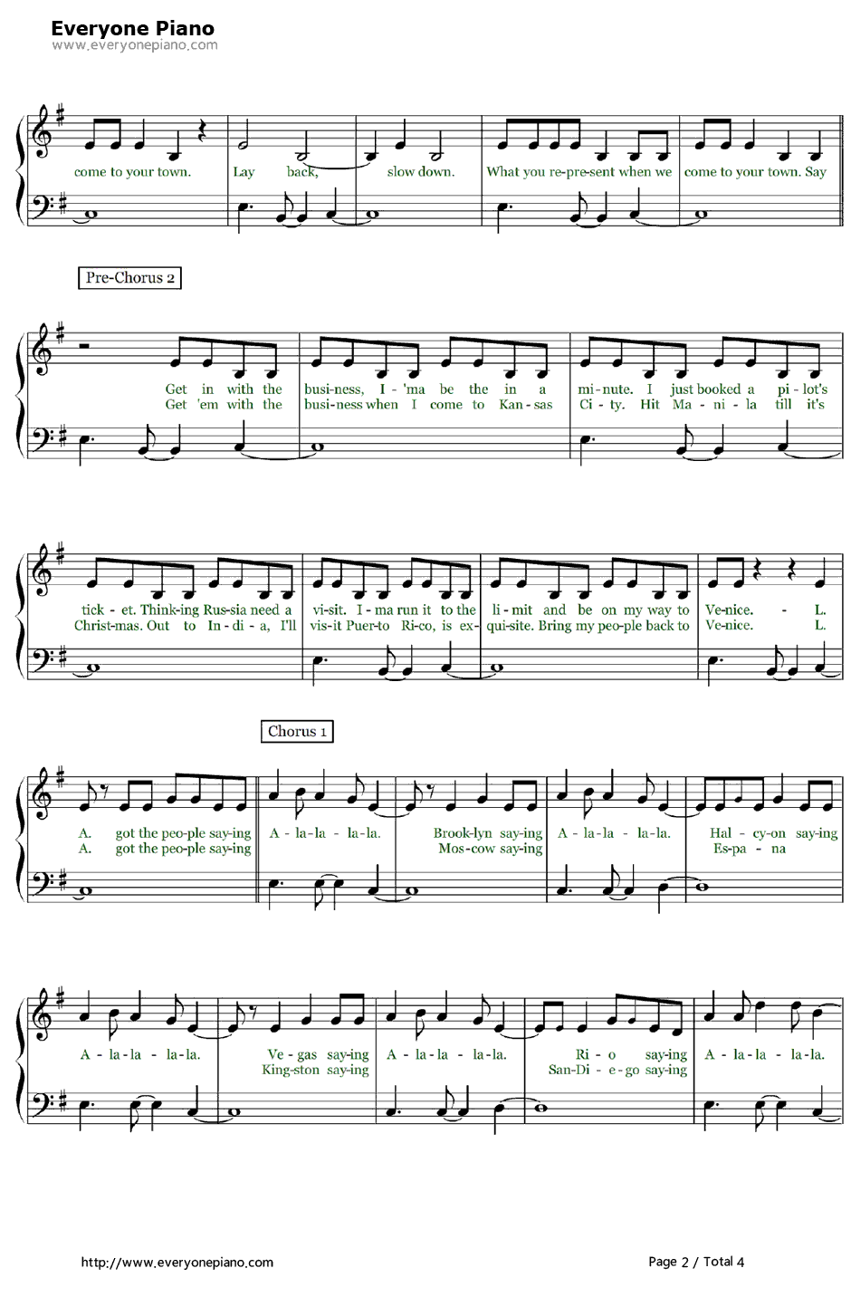 L.A.Love(LaLa)钢琴谱-Fergie2