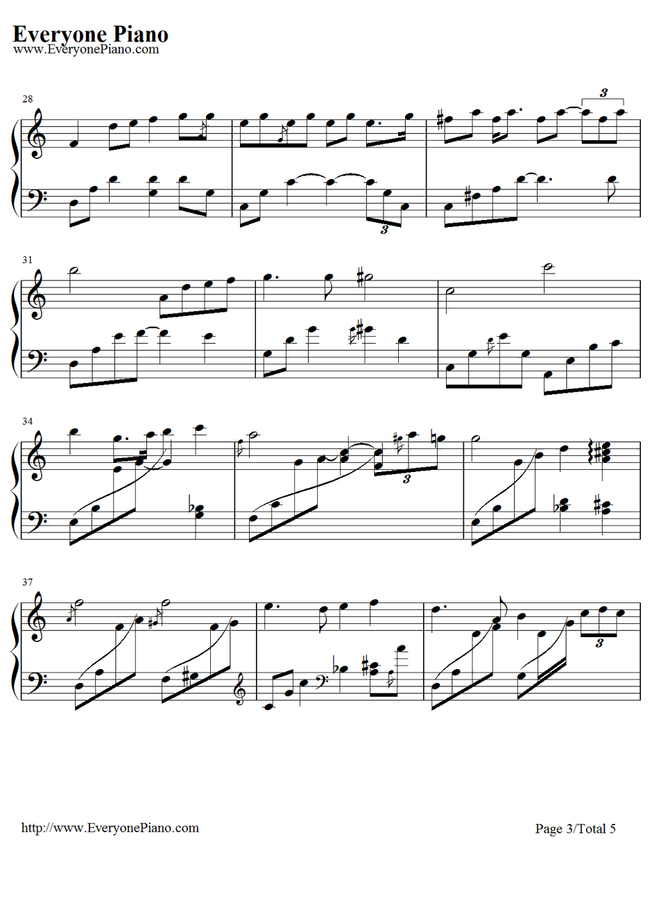 Over The Rain bow钢琴谱-NanaMouskouri3