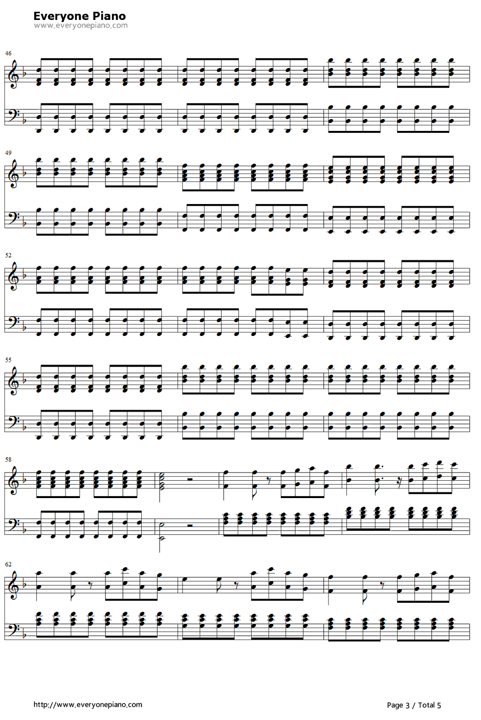 We Are Young钢琴谱-Fun-欢乐合唱团OST3