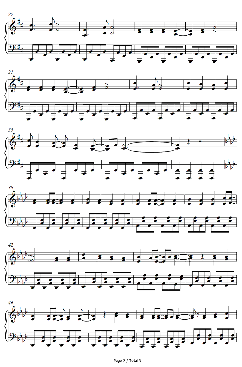 Heavenly blue钢琴谱-Kalafina-AldnoahZeroOP2