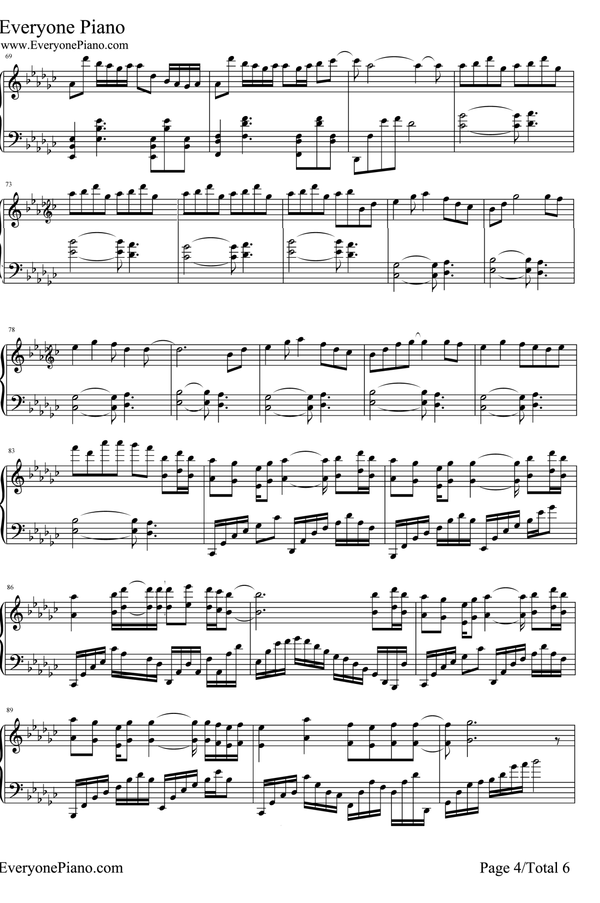 打上花火钢琴谱-米津玄师DAOKO4