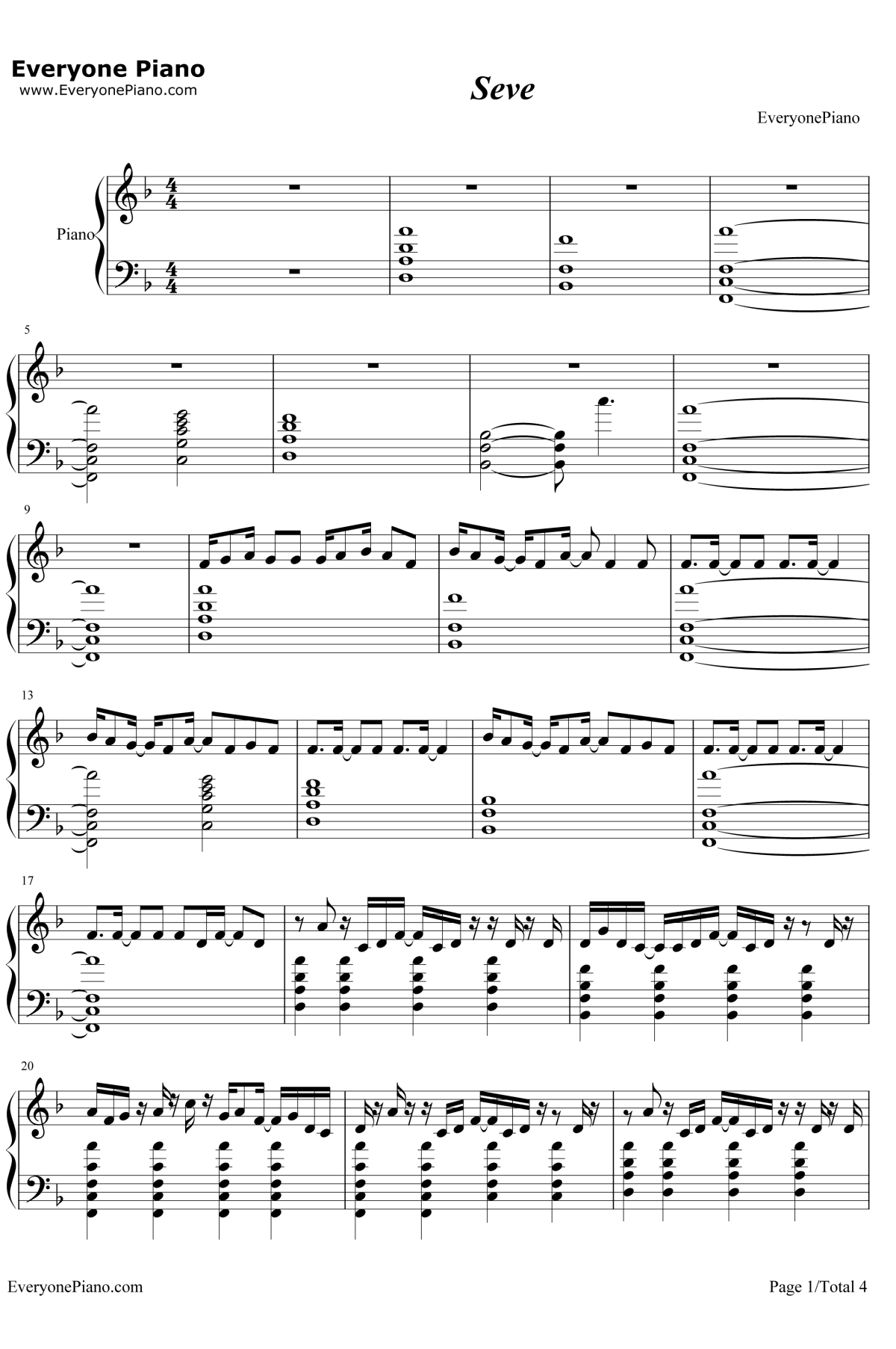 Seve钢琴谱-Tez Cadey1
