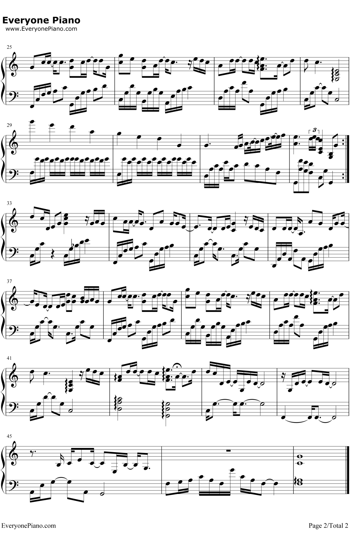 骄傲钢琴谱-王源2