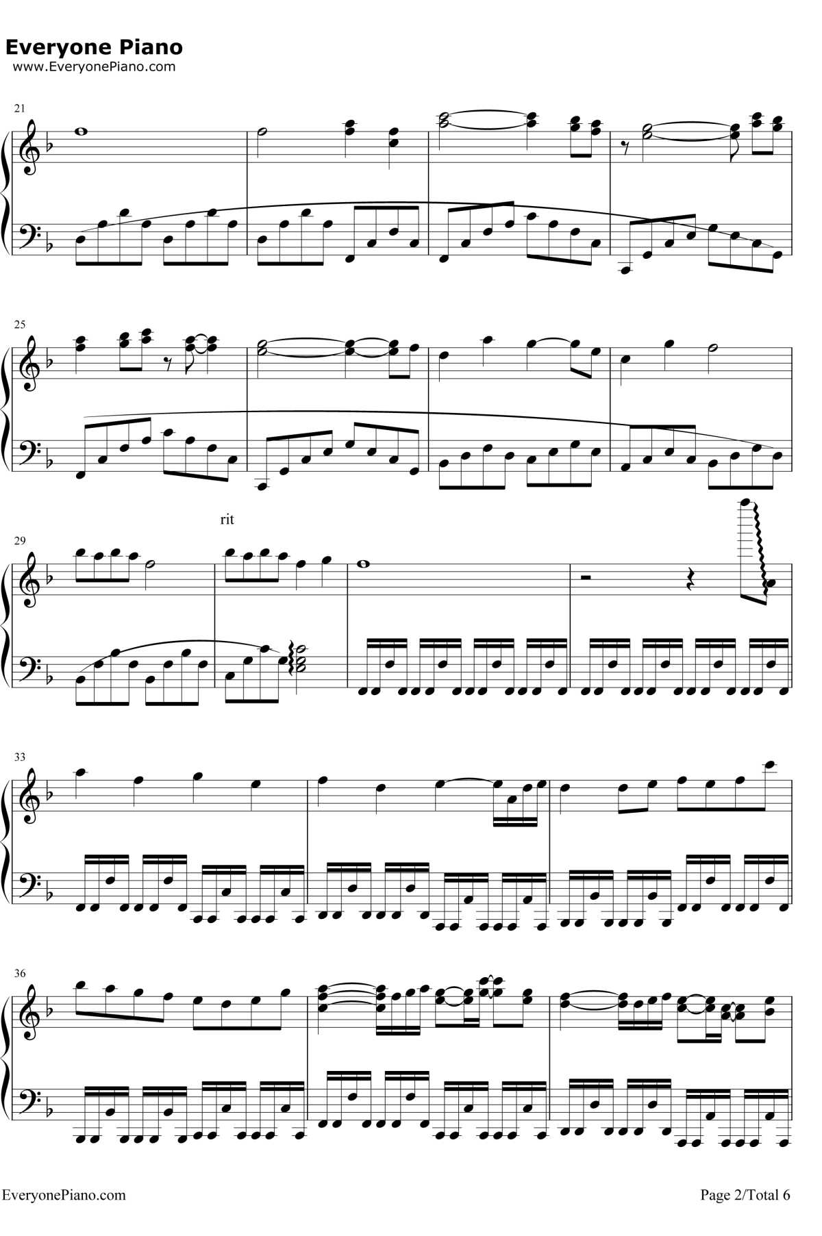 虫儿飞钢琴谱 - 郑伊健2