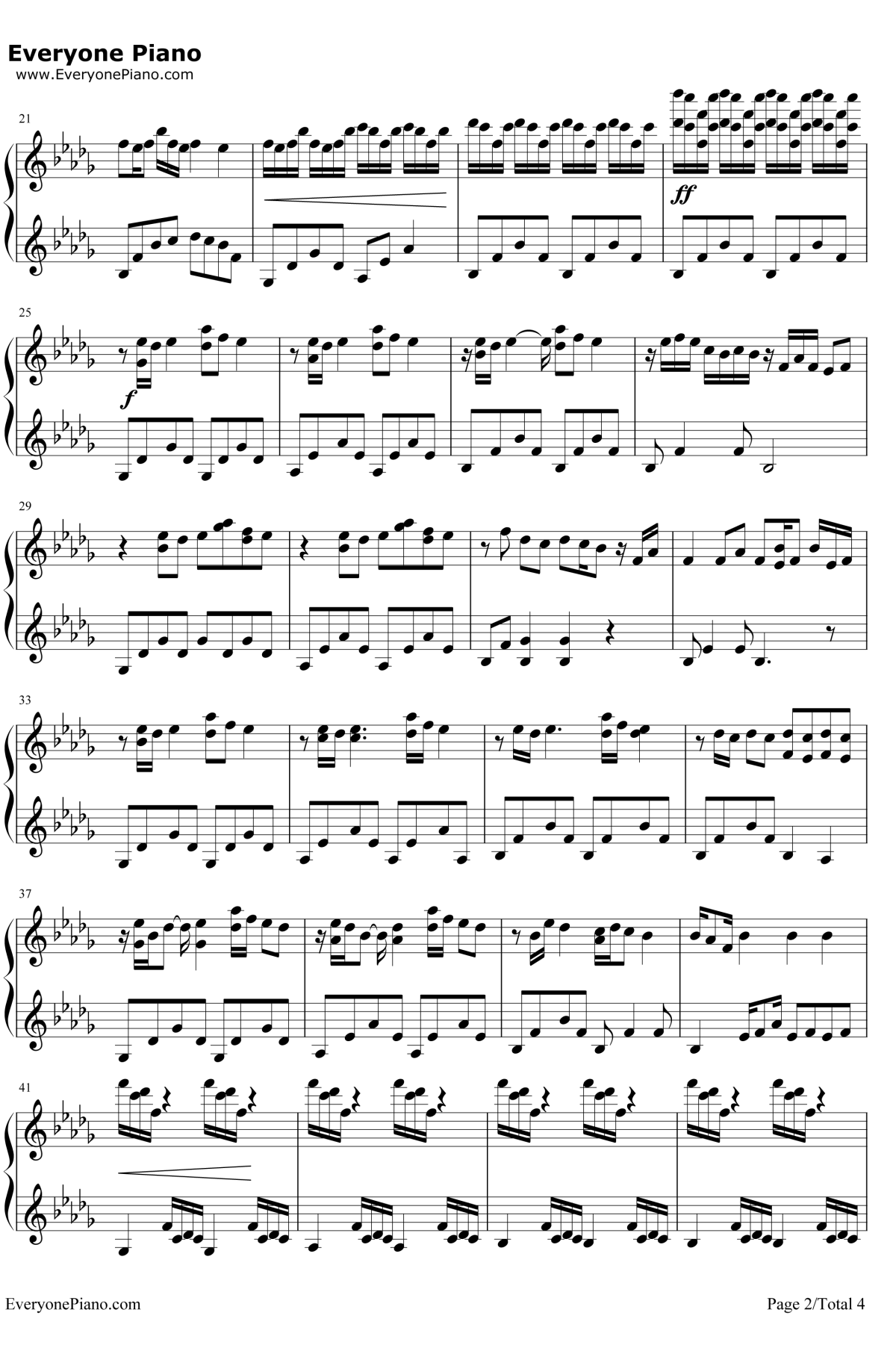 情书钢琴谱-Okawari2