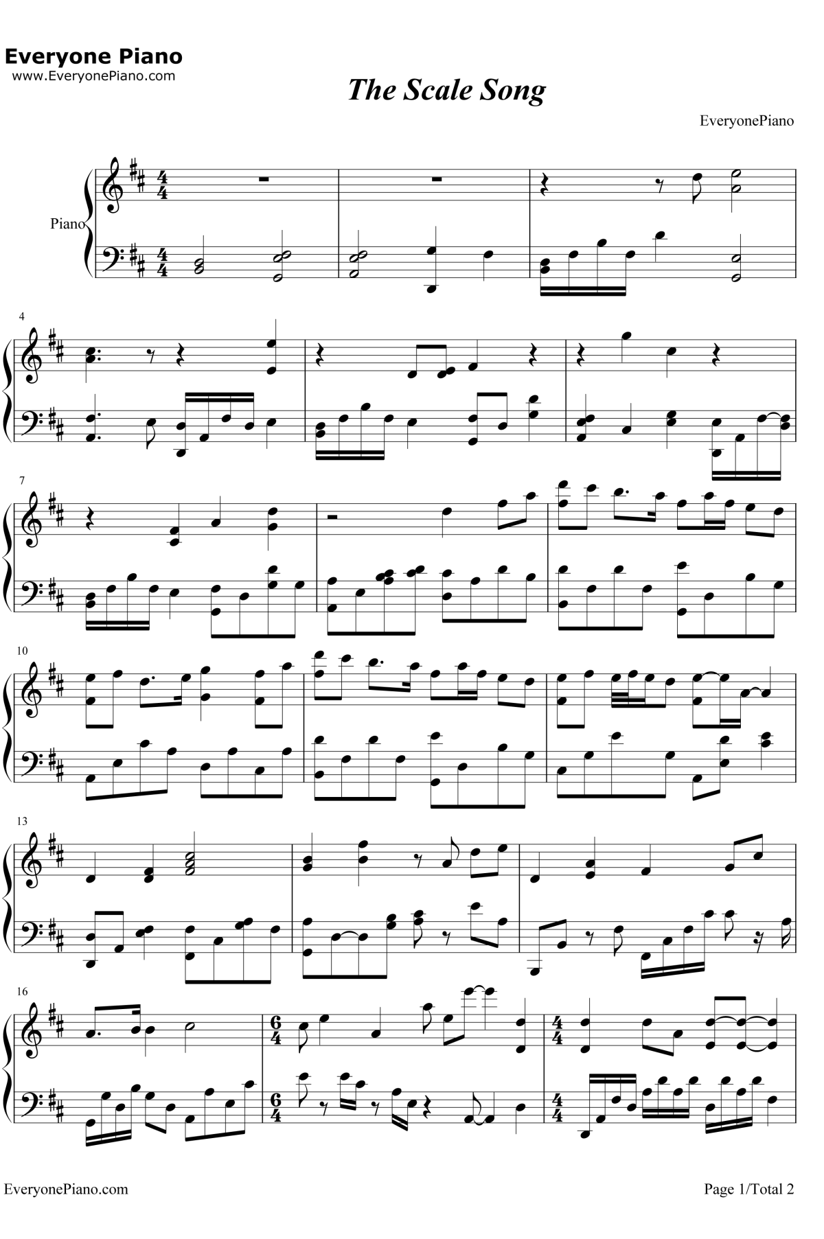 The Scale Song钢琴谱-Kan R. Gao1