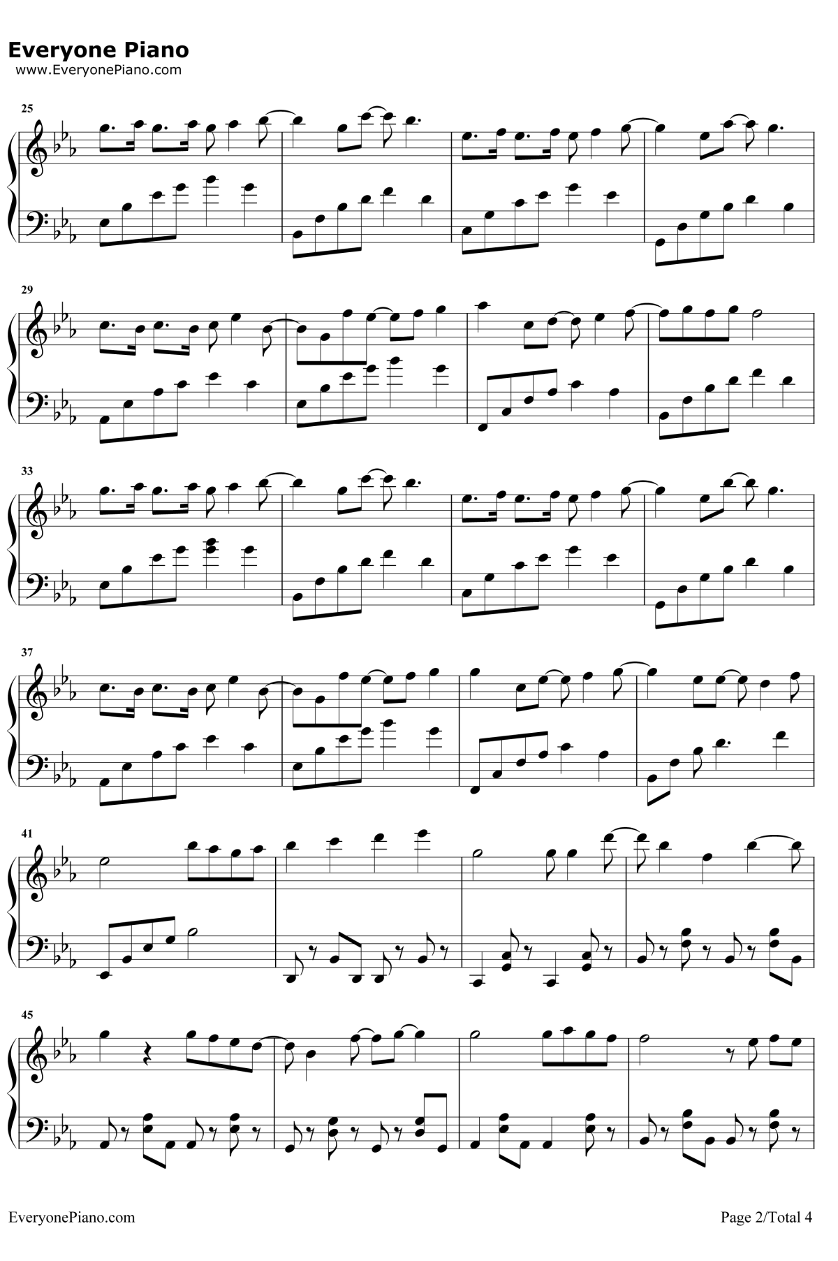 我多喜欢你你会知道  钢琴谱-王俊琪2