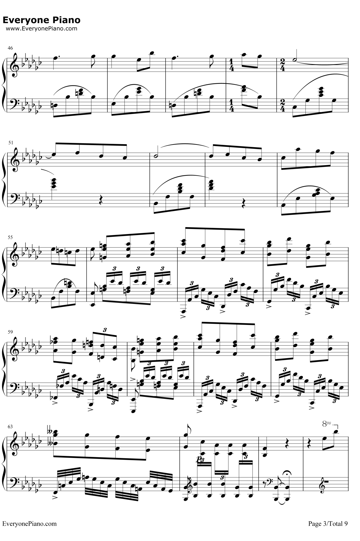 Lilium钢琴谱-小黑久美子3