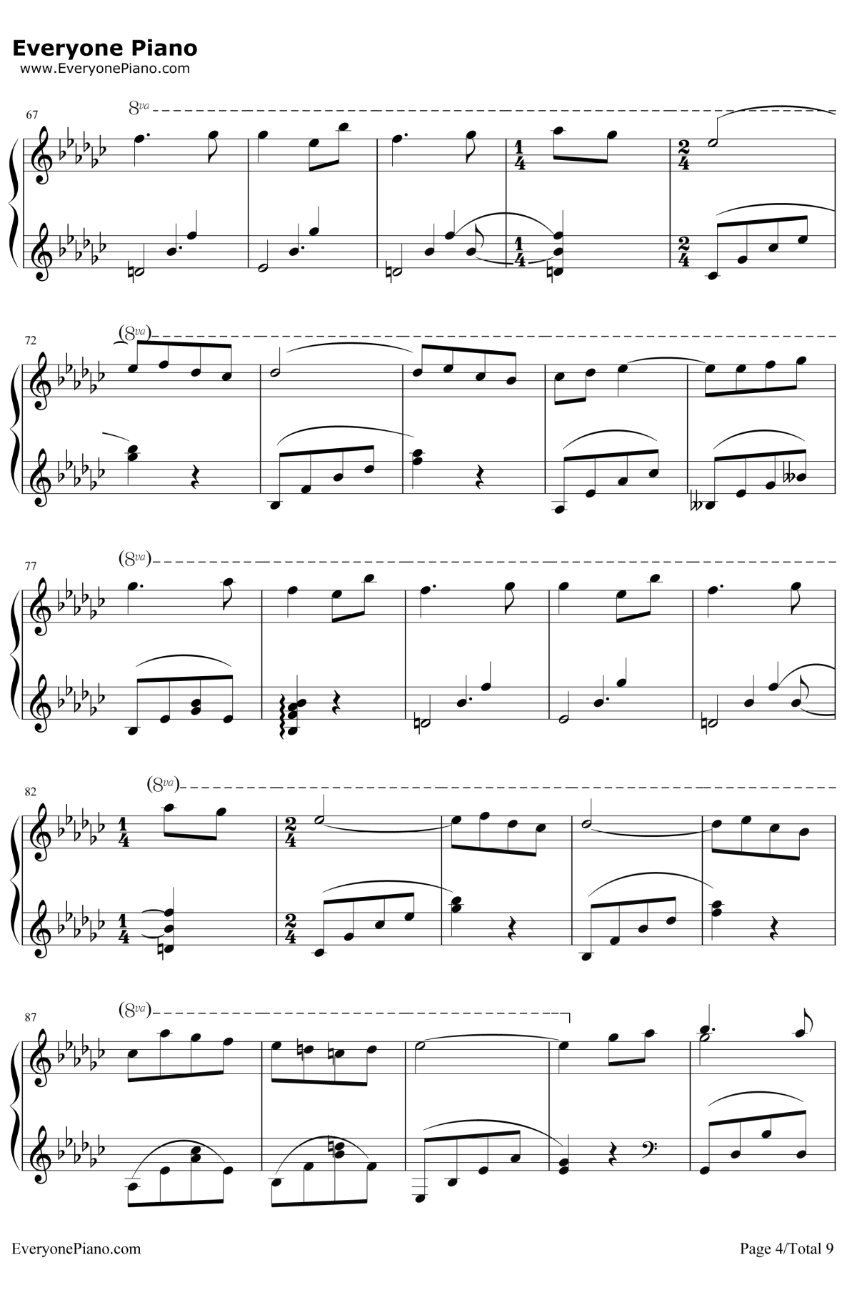 Lilium钢琴谱-小黑久美子4