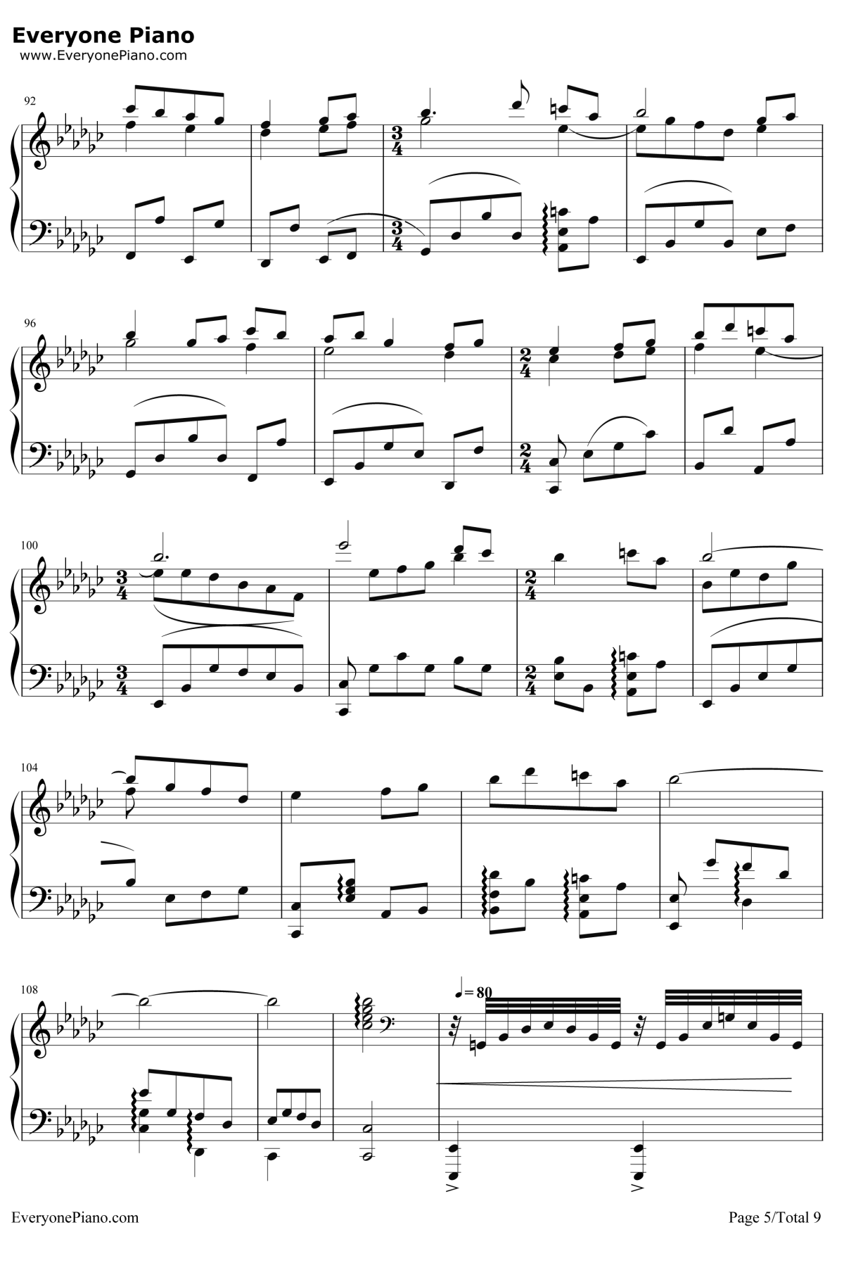 Lilium钢琴谱-小黑久美子5