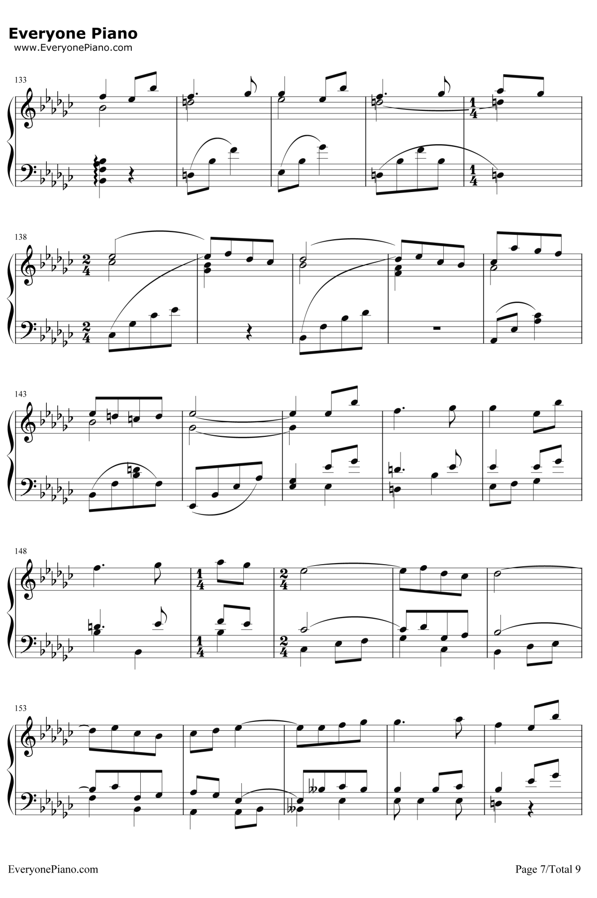 Lilium钢琴谱-小黑久美子7