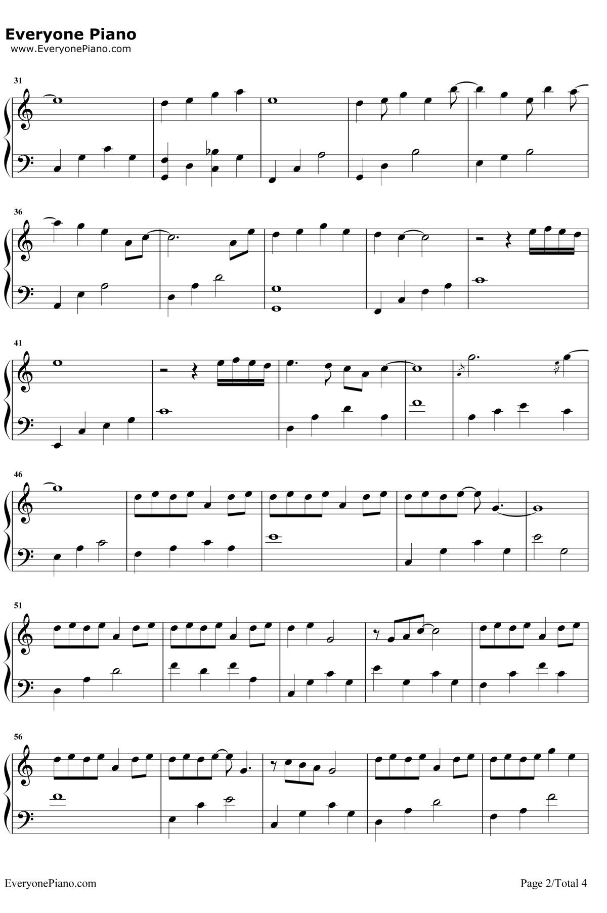 关键词 钢琴谱-林俊杰2