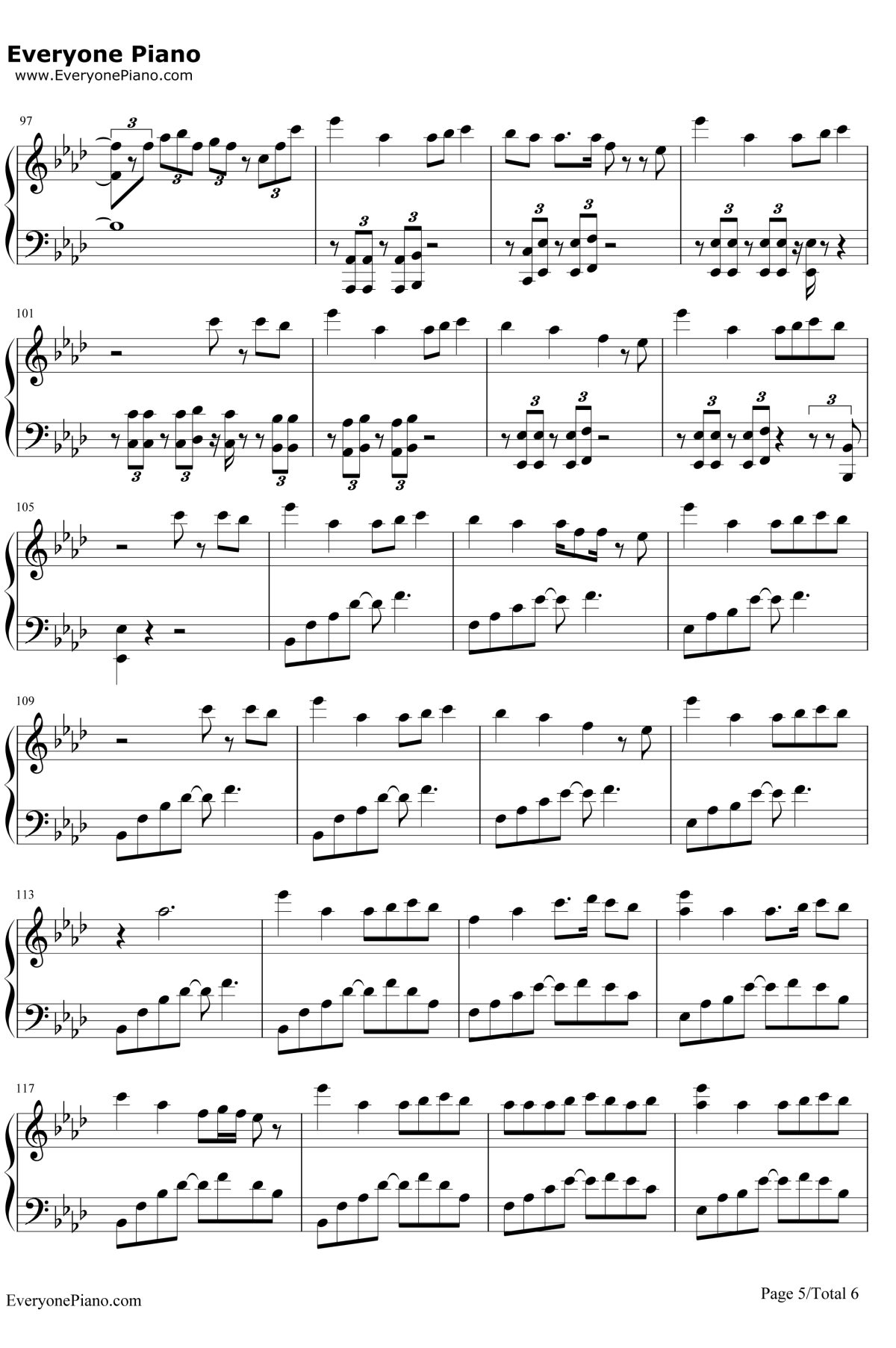 Latch钢琴谱-Disclosure Sam Smith5