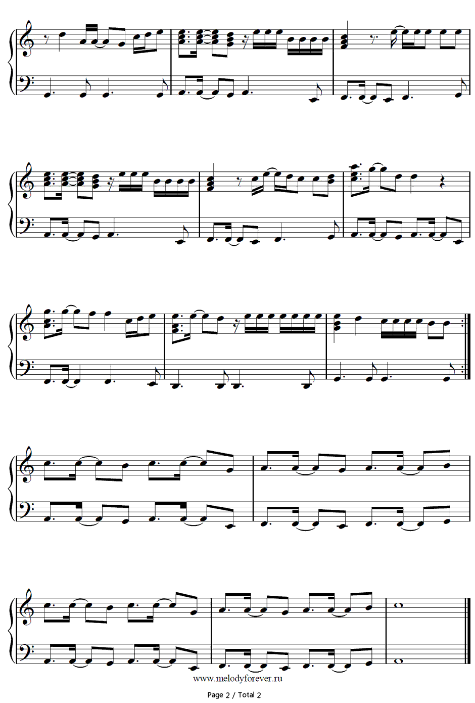 Te Amo钢琴谱-Rihanna2