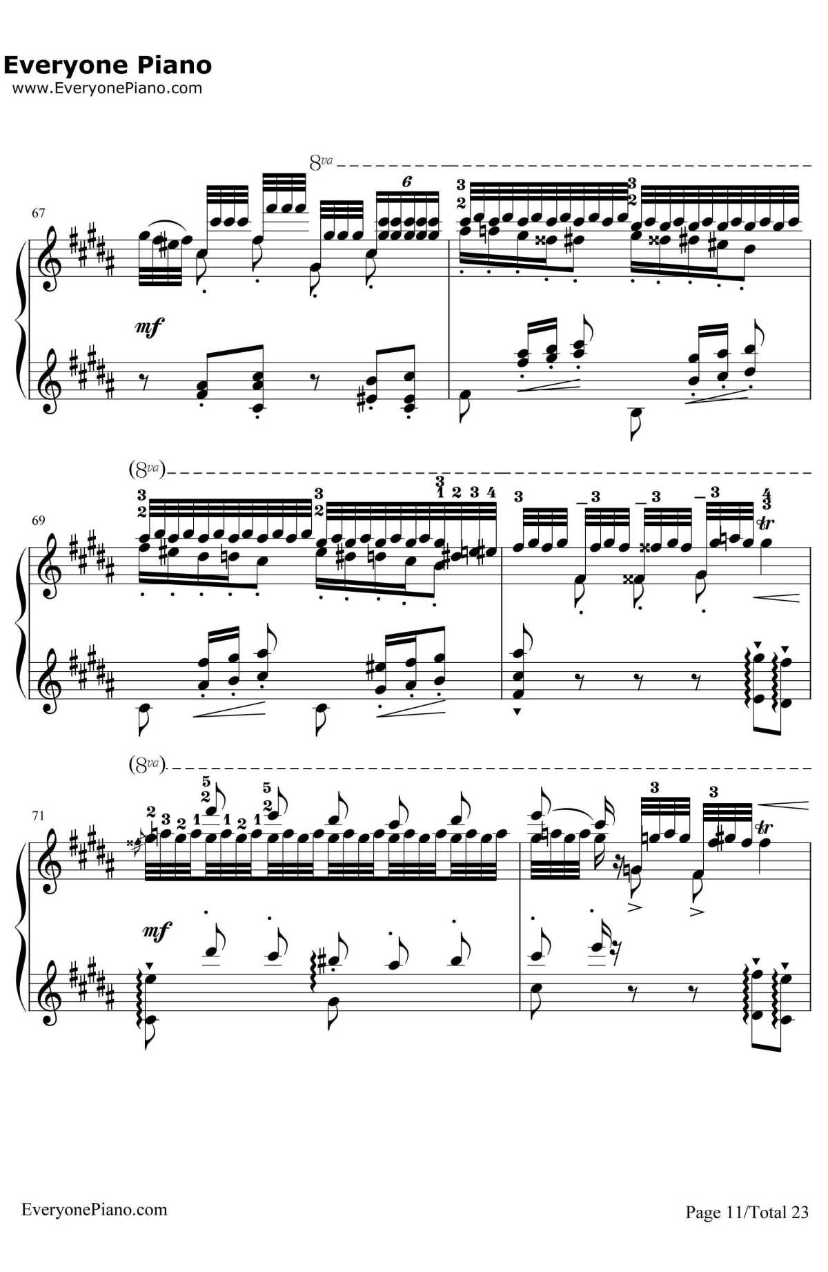 钟钢琴谱--李斯特11