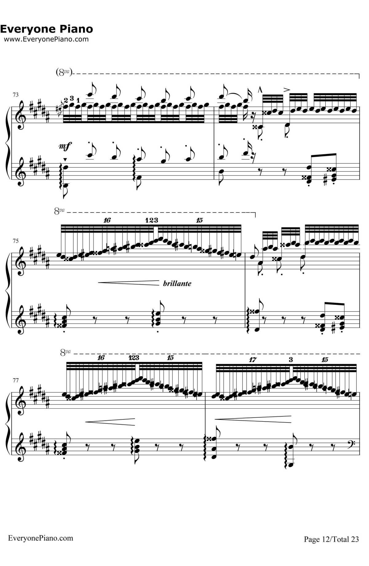 钟钢琴谱--李斯特12