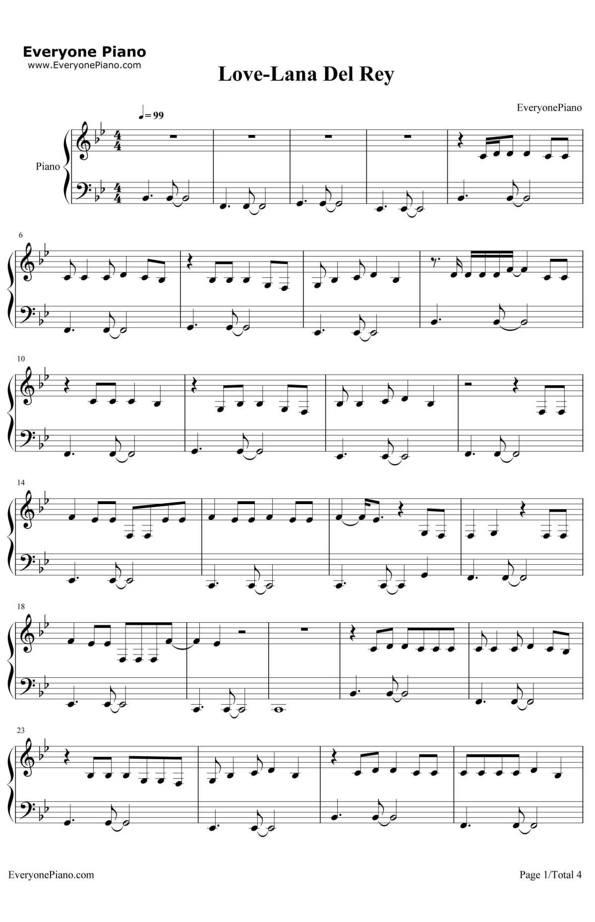 Love钢琴谱-LanaDelRey1