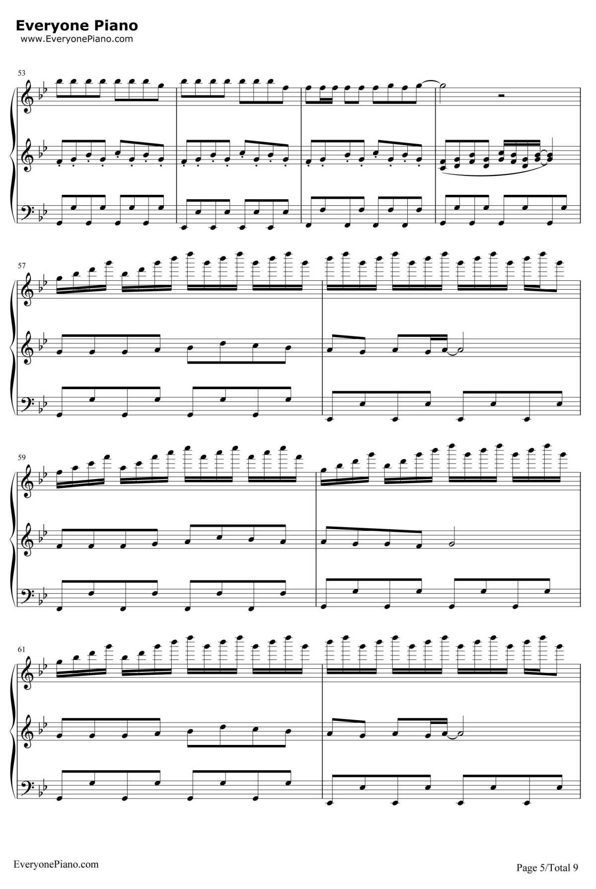 小苹果钢琴谱-筷子兄弟-三声部版-筷子兄弟5